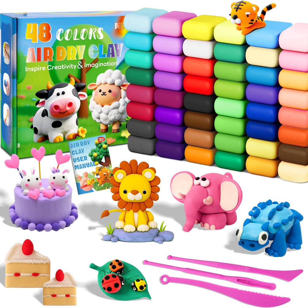MuseLuxe Air Dry Clay - 32 Colors Modeling Clay Kit with 3 Sculpting Tools,Safe & Non-Toxic,DIY Magic Gifts Toys for Boys,Girls,Kids
