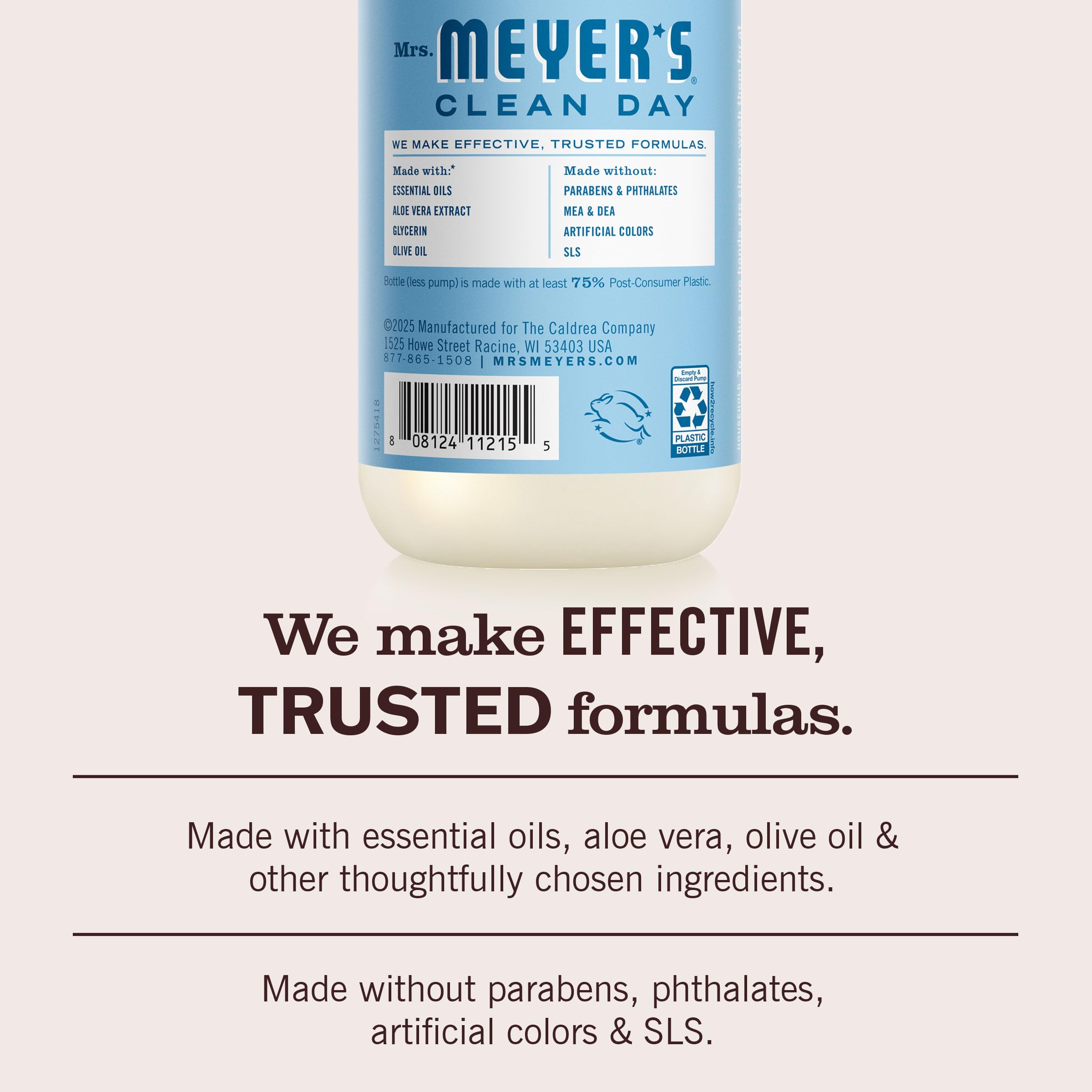 MRS. MEYER'S CLEAN DAY Hand Soap, Made with Essential Oils, Apple, 12.5 fl. oz - Pack of 3