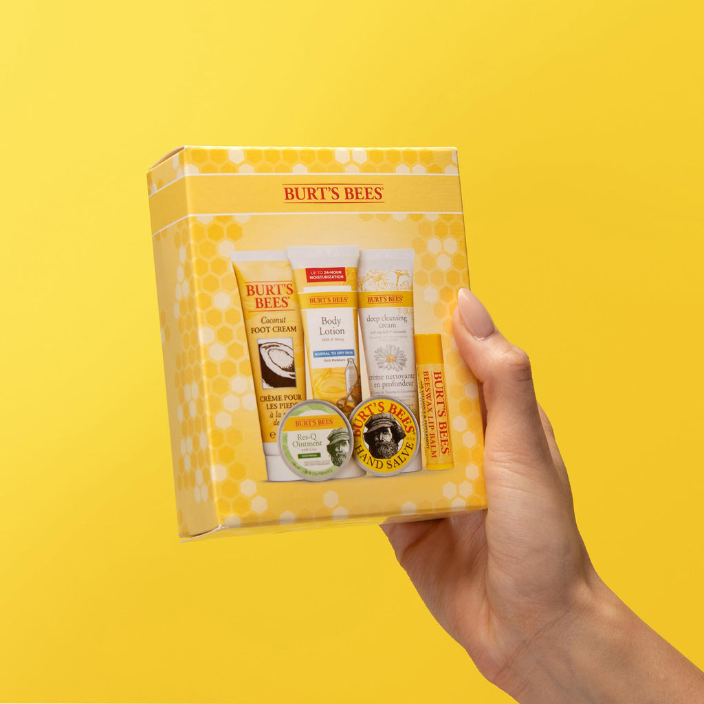 Burt's Bees Mothers Day Gifts Ideas - Classics Set, 6 Products in Giftable Tin – Cuticle Cream, Hand Salve, Lip Balm, Res-Q Ointment, Hand Repair and Foot Cream
