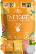 Body Restore Shower Steamers Aromatherapy 6 Pack – Mothers Day Gifts for Mom, Birthday Gifts for Women, Relaxation Stress Relief Self Care – Citrus Essential Oil Tablets