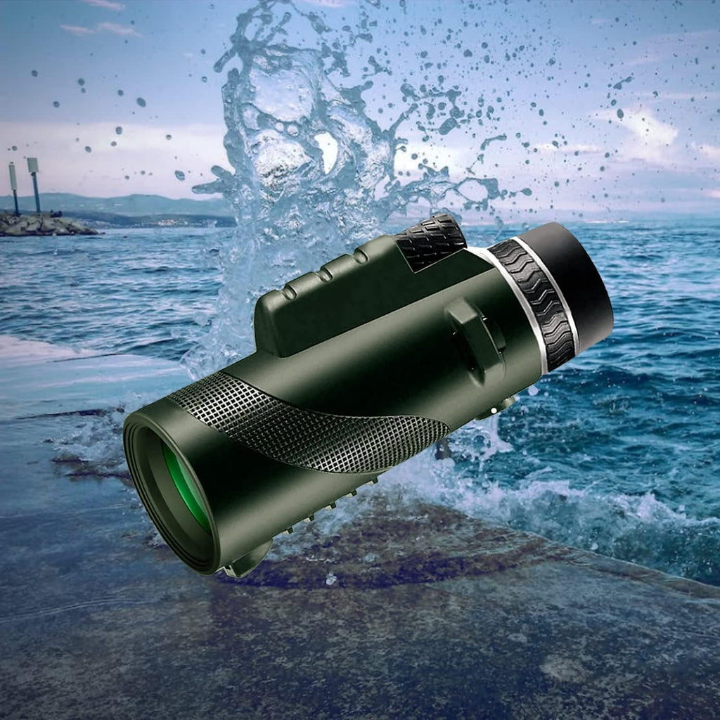 Monocular Telescope 80x100 High Powered Monoculars High Definition for Adults High Powered with Smartphone Adapter Telescope Wildlife Bird Watching Travel Camping Hiking Green