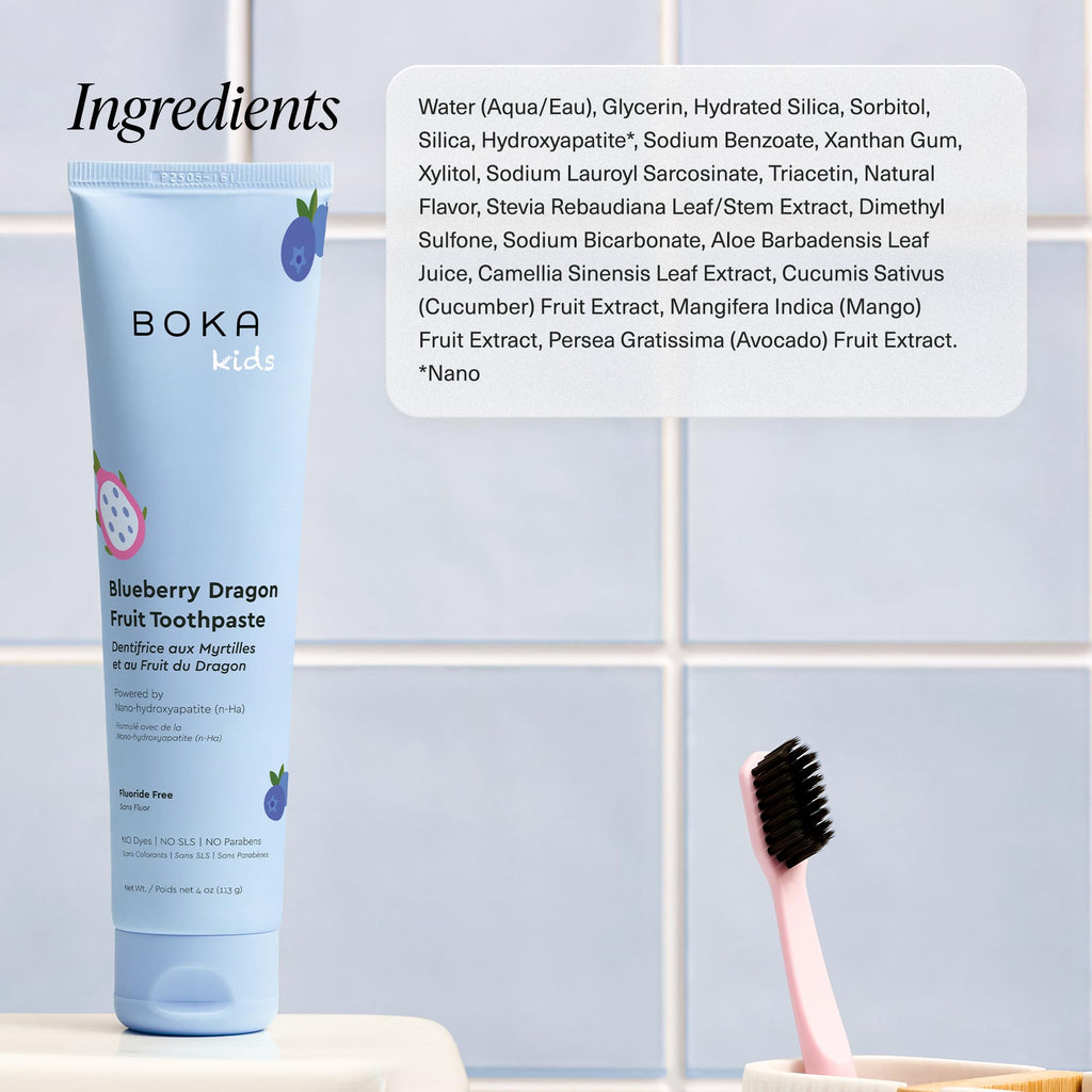 Boka Fluoride Free Toothpaste Nano Hydroxyapatite Toothpaste - Strawberry Mango Flavor, 1.3 oz 2pk US Manufactured