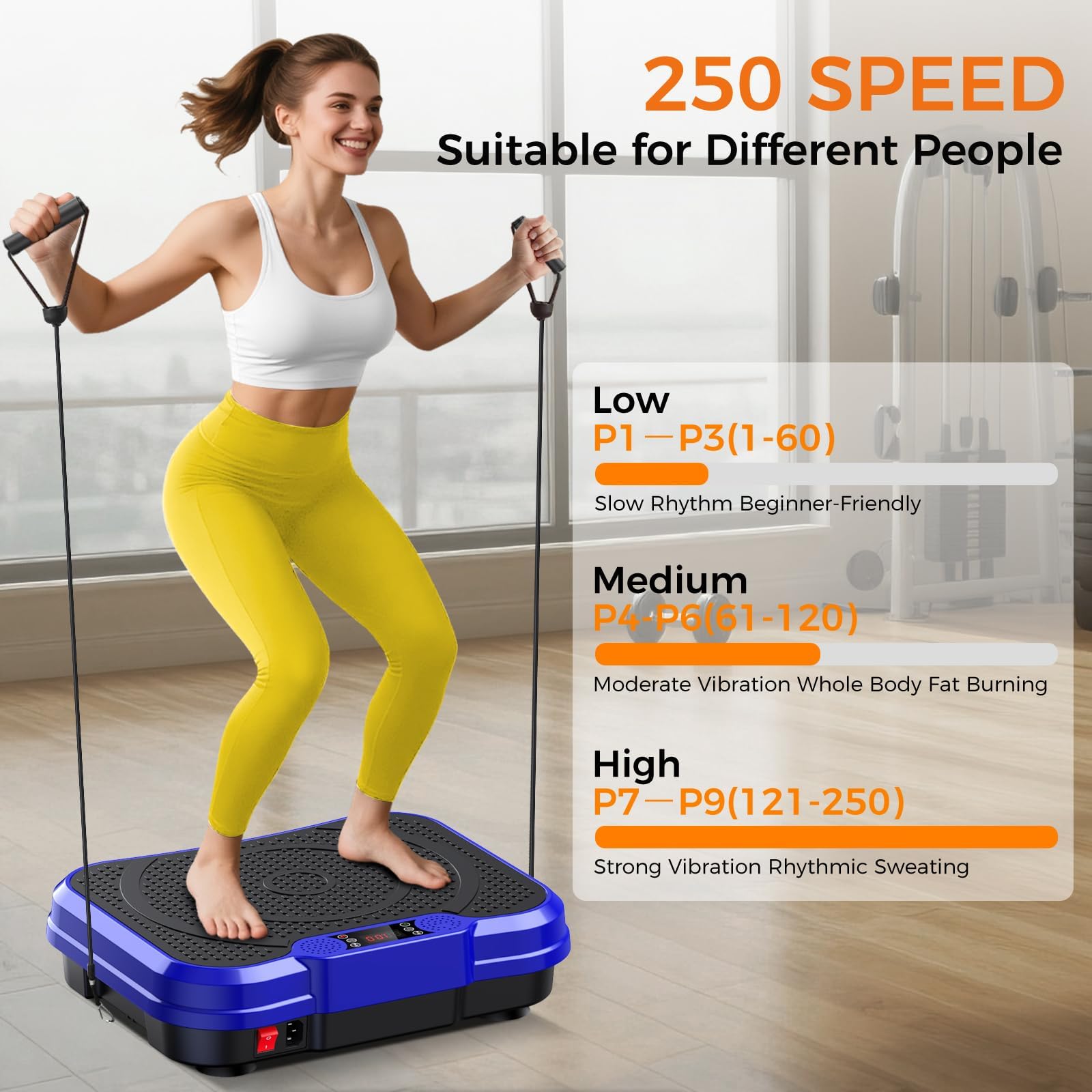 NXSCI Vibration Plate Exercise Machine,Vibrating Platform for Lymphatic Drainage with 250 Speeds,500 lbs Weight Capacity,Vibrated Plates for Weight Loss,Full Body Workout Equipment for Fitness at Home