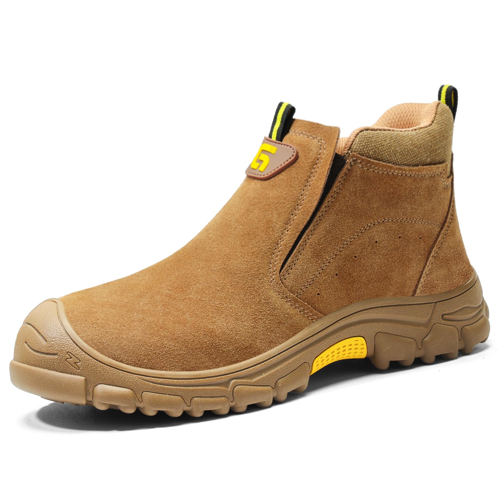 GLANOUDUN Welding Work Boots for Men Slip on Steel Toe Shoes for Men Indestructible Steel Toe Boots Welder Men's Working Shoes Fireproof Safety Footwear for Construction Men's Work & Safety Footwear