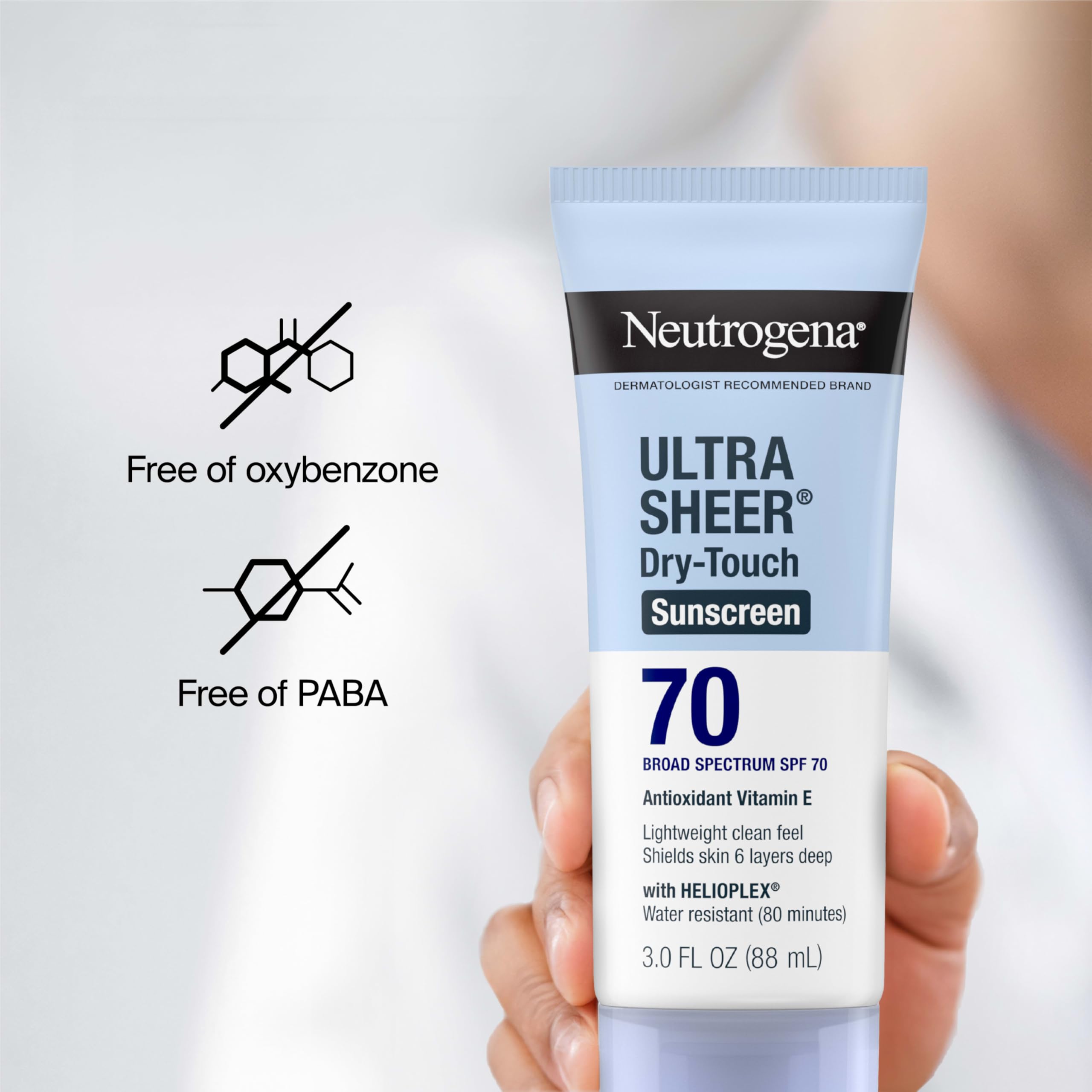 Neutrogena Ultra Sheer Stick Sunscreen for Face SPF 60, Invisible Finish, Broad Spectrum UVA/UVB Sun Protection - Vitamin C & E, Non Greasy, Fragrance Free, Water Resistant 80 Min, Travel Size, .47 oz