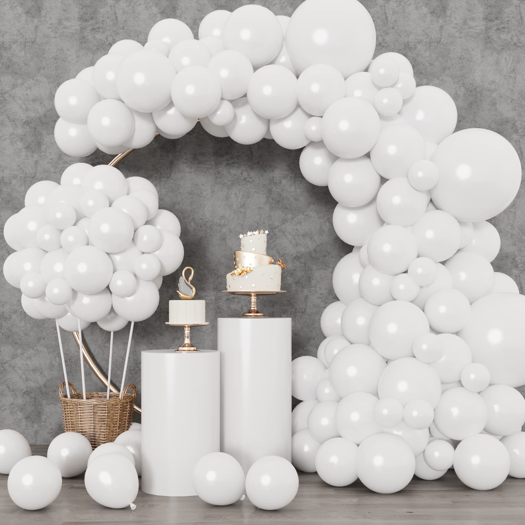 RUBFAC Pink Balloons 129pcs Light Pastel Pink Balloon Different Sizes 18 12 10 5 Inch for Garland Arch Mother's Day Birthday Party Baby Shower Gender Reveal Wedding Anniversary Easter Decoration