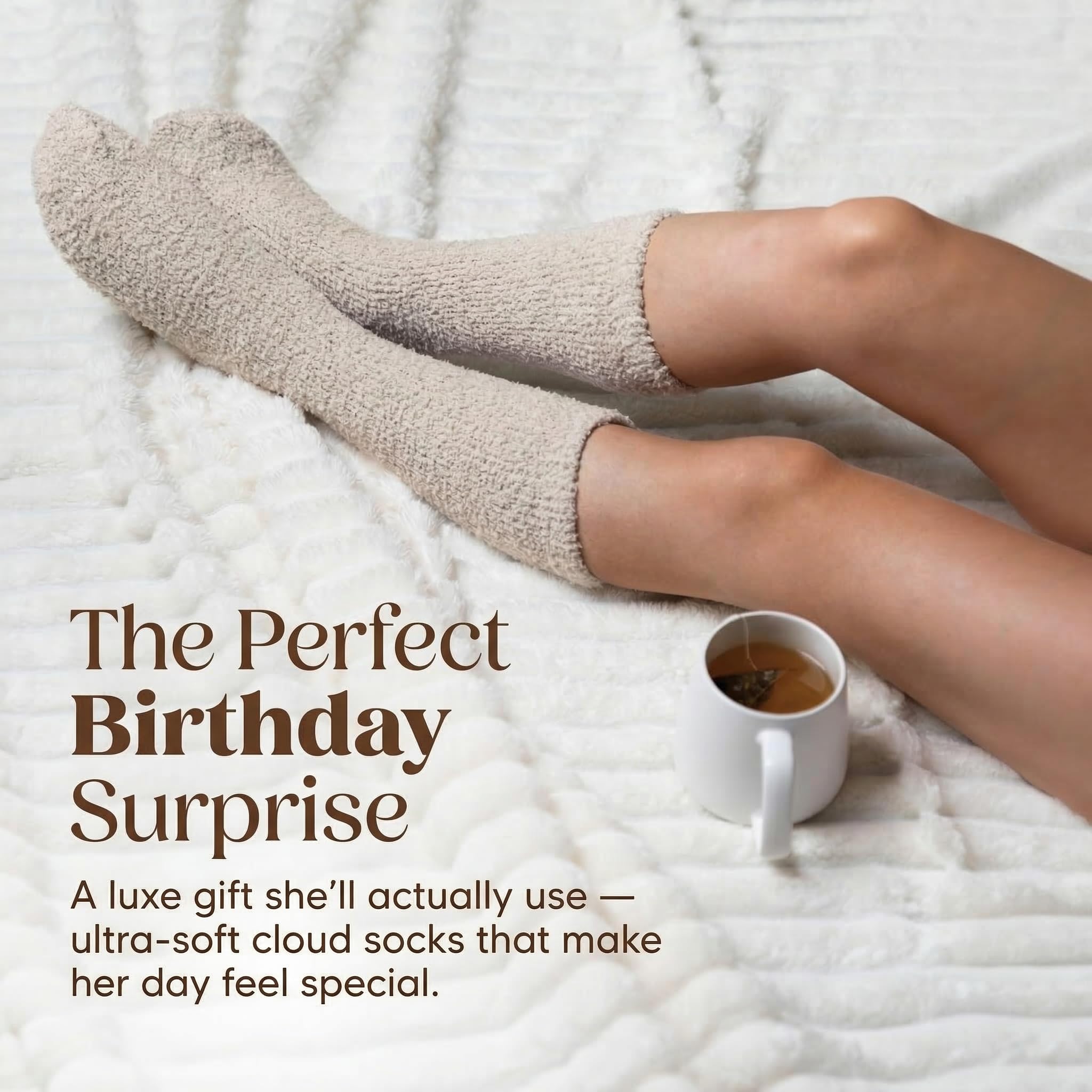 Unboxme Gifts Warm & Cozy Ultra-Luxe Cloud Sock, Gift for Women & Men - Super Soft Luxurious Fabric Sleep Socks