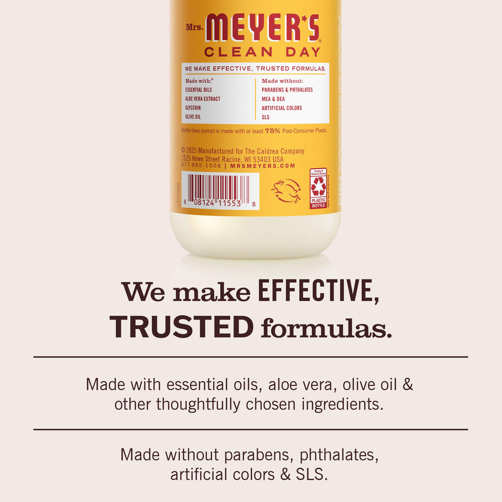 MRS. MEYER'S CLEAN DAY Hand Soap, Made with Essential Oils, Apple, 12.5 fl. oz - Pack of 3