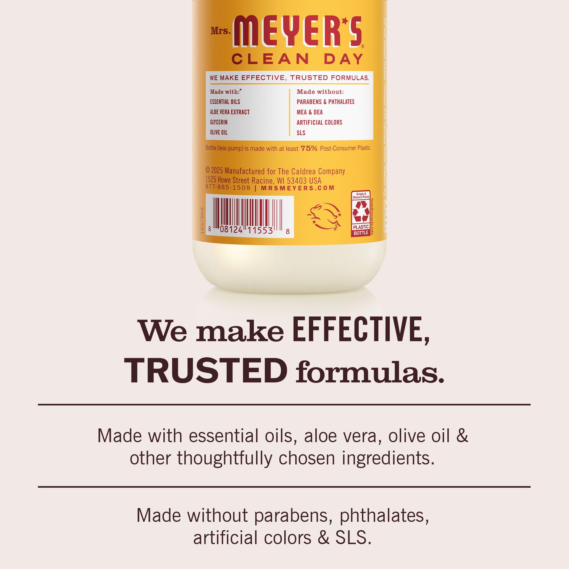 MRS. MEYER'S CLEAN DAY Hand Soap, Made with Essential Oils, Apple, 12.5 fl. oz - Pack of 3