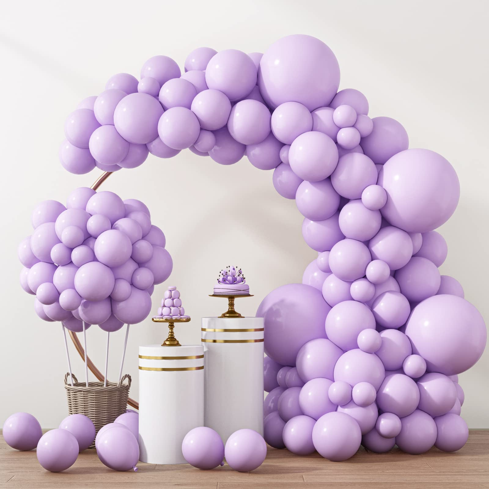 RUBFAC Pink Balloons 129pcs Light Pastel Pink Balloon Different Sizes 18 12 10 5 Inch for Garland Arch Mother's Day Birthday Party Baby Shower Gender Reveal Wedding Anniversary Easter Decoration