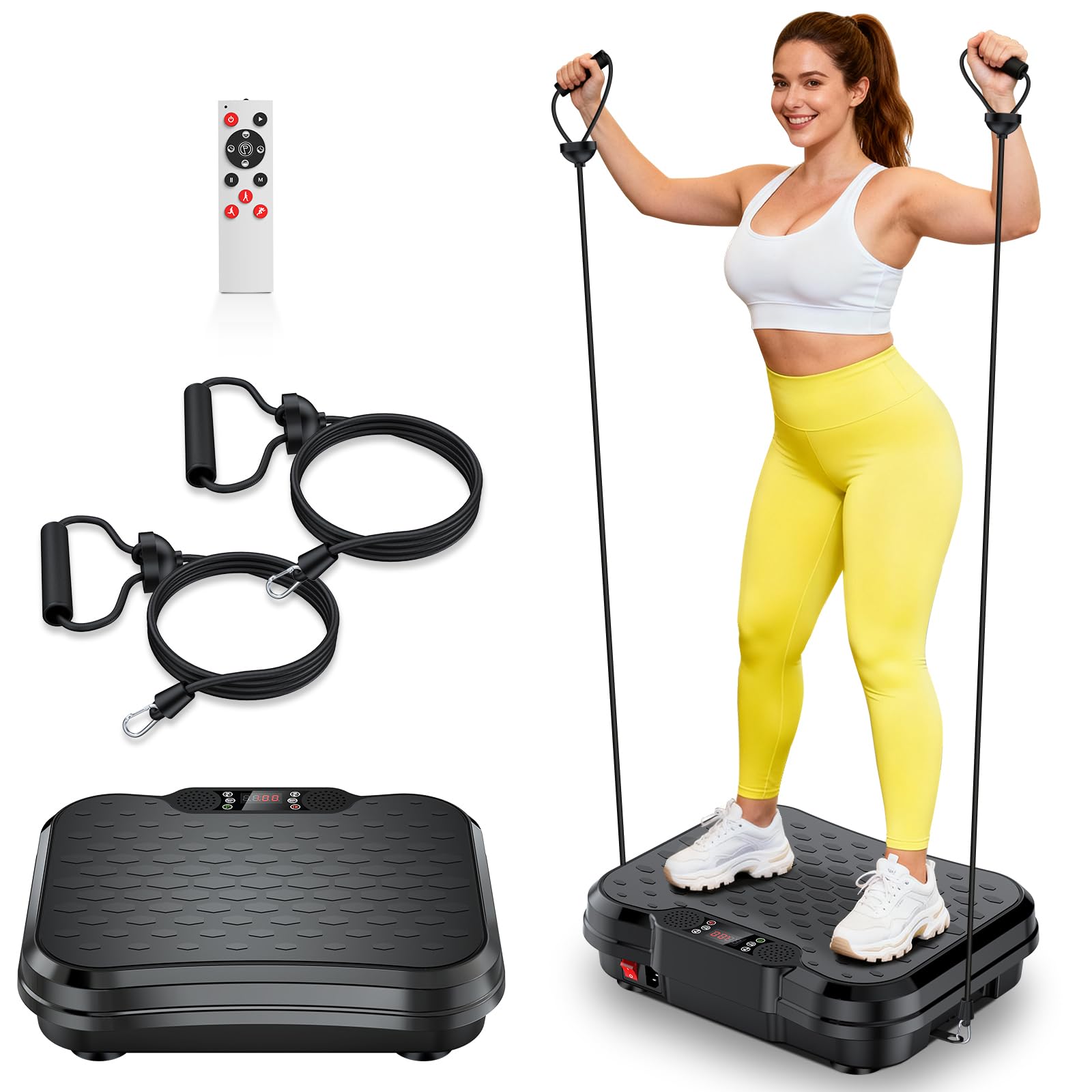 NXSCI Vibration Plate Exercise Machine,Vibrating Platform for Lymphatic Drainage with 250 Speeds,500 lbs Weight Capacity,Vibrated Plates for Weight Loss,Full Body Workout Equipment for Fitness at Home