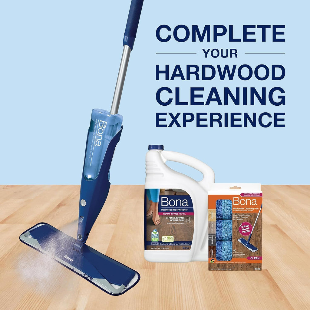Bona® Hardwood Floor Cleaner Spray - 32 fl oz - Cedar Wood - Includes Filled Bottle + Concentrate Refill for Hardwood Floor Cleaning