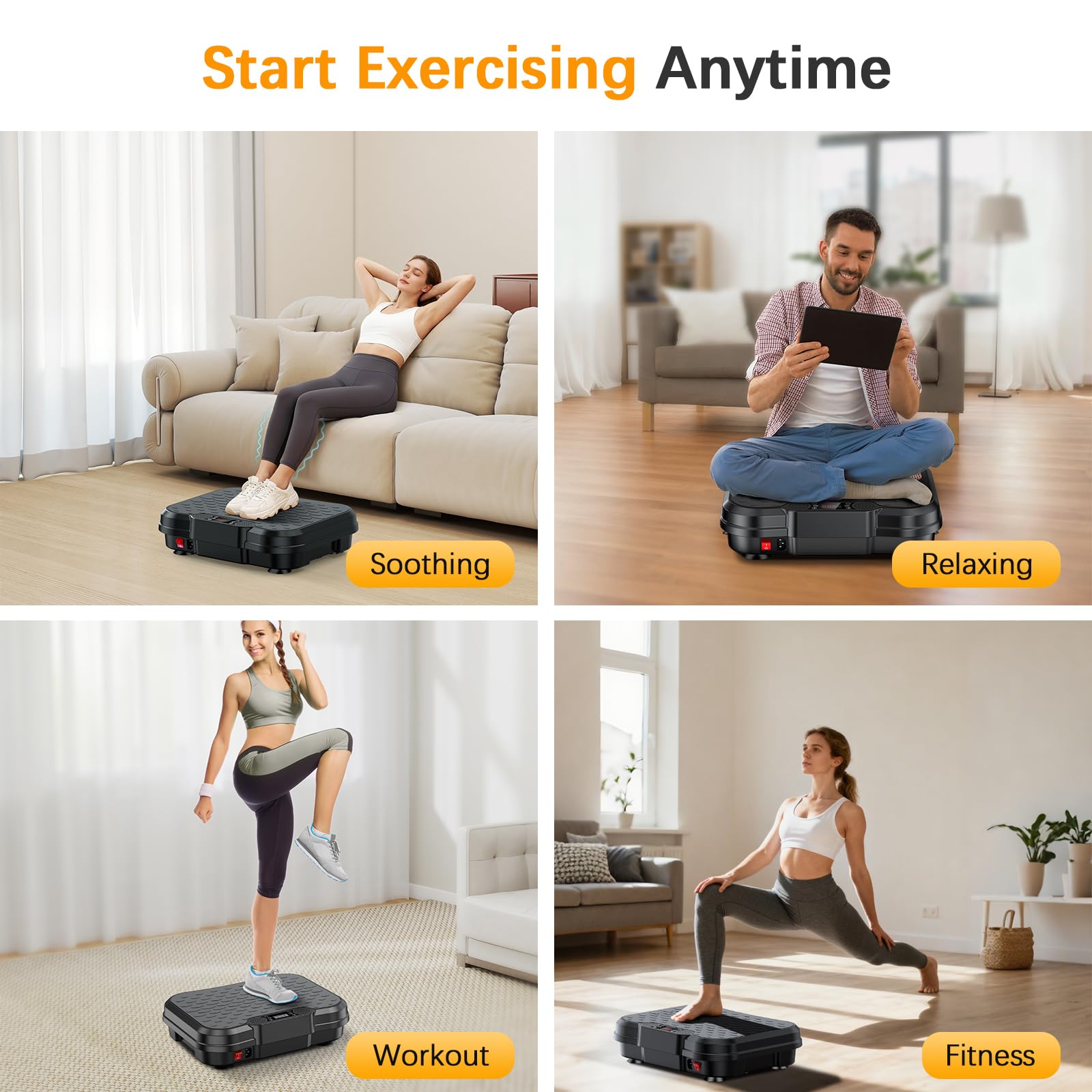 NXSCI Vibration Plate Exercise Machine,Vibrating Platform for Lymphatic Drainage with 250 Speeds,500 lbs Weight Capacity,Vibrated Plates for Weight Loss,Full Body Workout Equipment for Fitness at Home