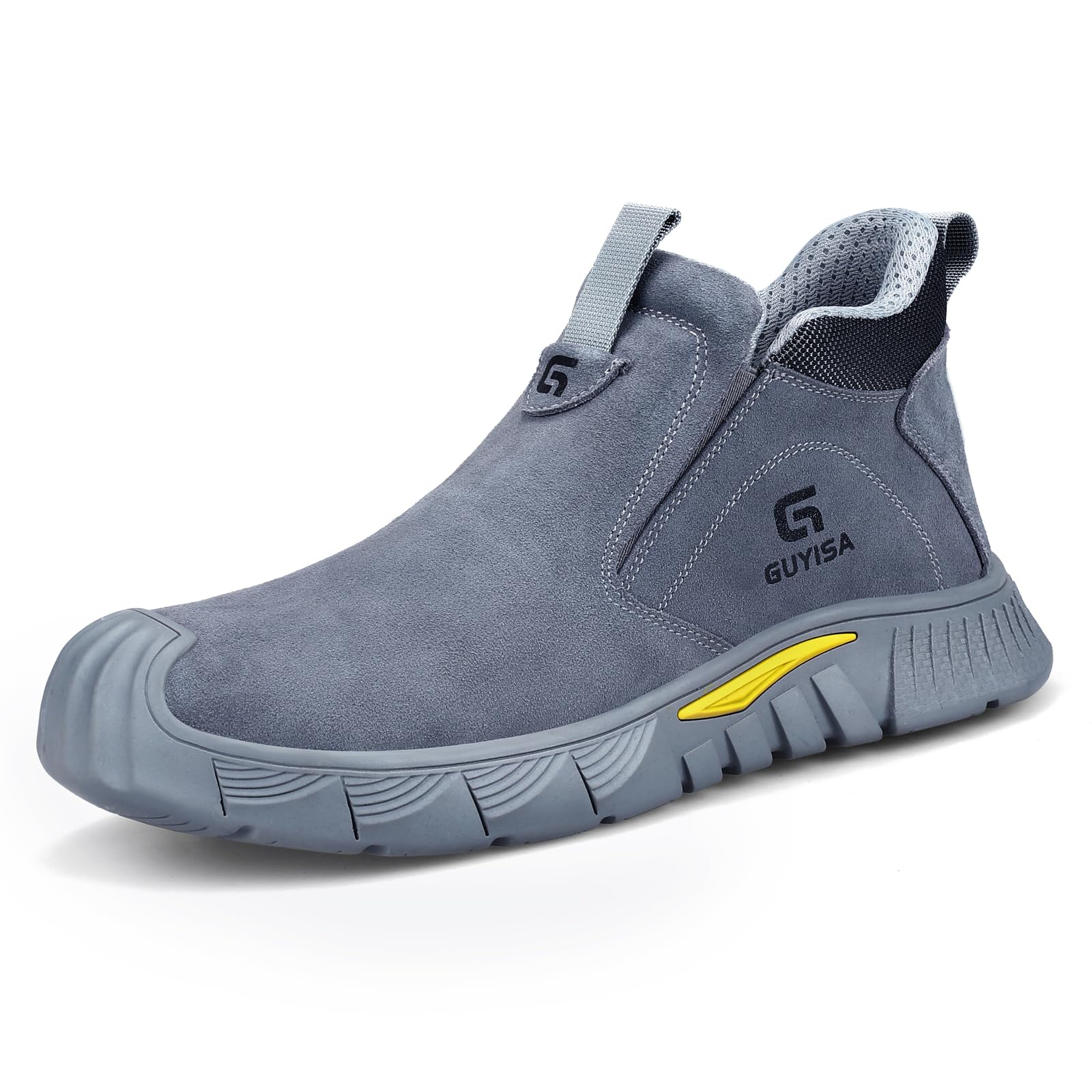 GLANOUDUN Welding Work Boots for Men Slip on Steel Toe Shoes for Men Indestructible Steel Toe Boots Welder Men's Working Shoes Fireproof Safety Footwear for Construction Men's Work & Safety Footwear
