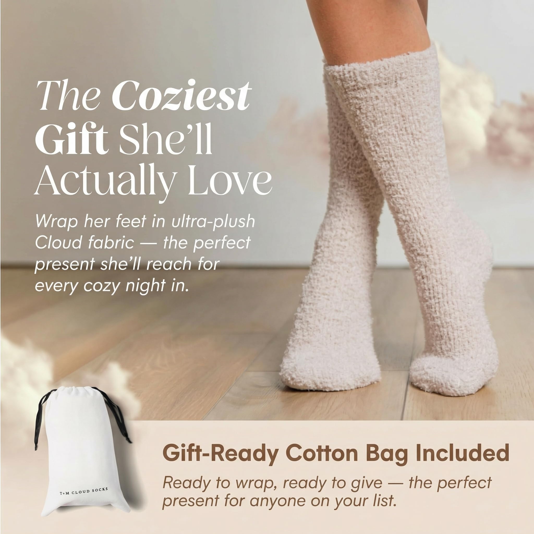 Unboxme Gifts Warm & Cozy Ultra-Luxe Cloud Sock, Gift for Women & Men - Super Soft Luxurious Fabric Sleep Socks