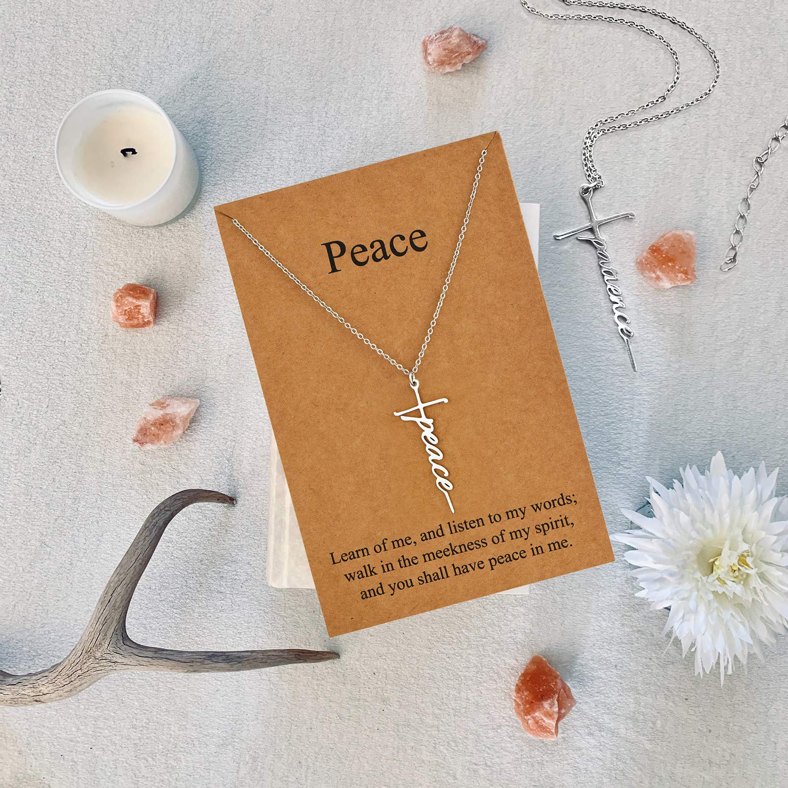 Lcherry Faith Cross Pendant Necklace for Women Religious Christian Jewelry Mother's Day Gifts for Women