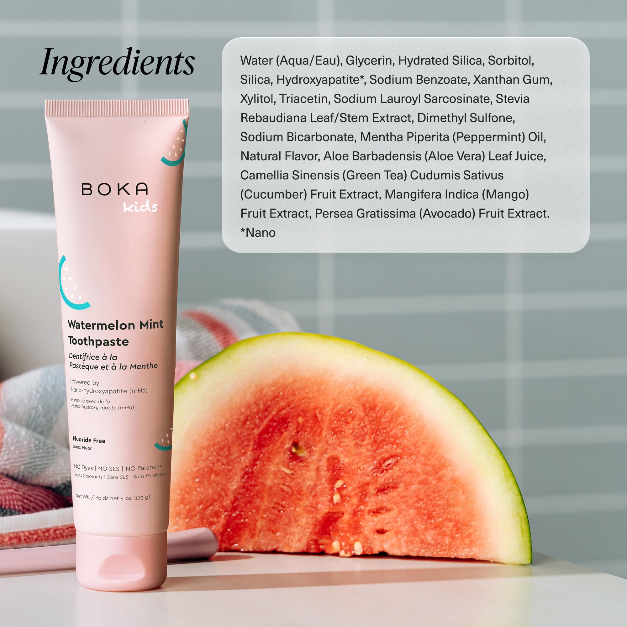 Boka Fluoride Free Toothpaste Nano Hydroxyapatite Toothpaste - Strawberry Mango Flavor, 1.3 oz 2pk US Manufactured