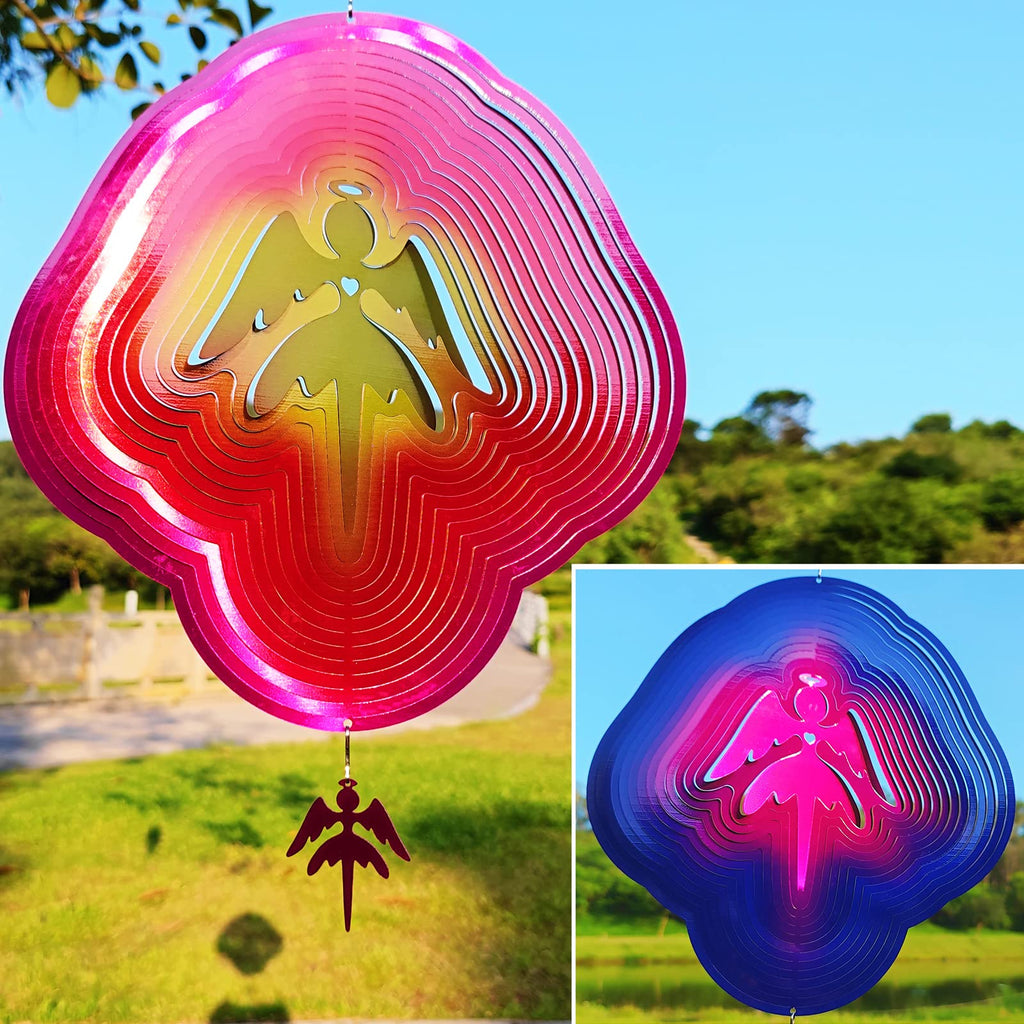 DJUAN 4th of July Decorations,12in American Flag Patriotic Wind Spinner Fourth of July Decor Outdoor,Garden Wind Spinners Patriotic Decor Independence Day Decorations for Yard,Garden,Patio