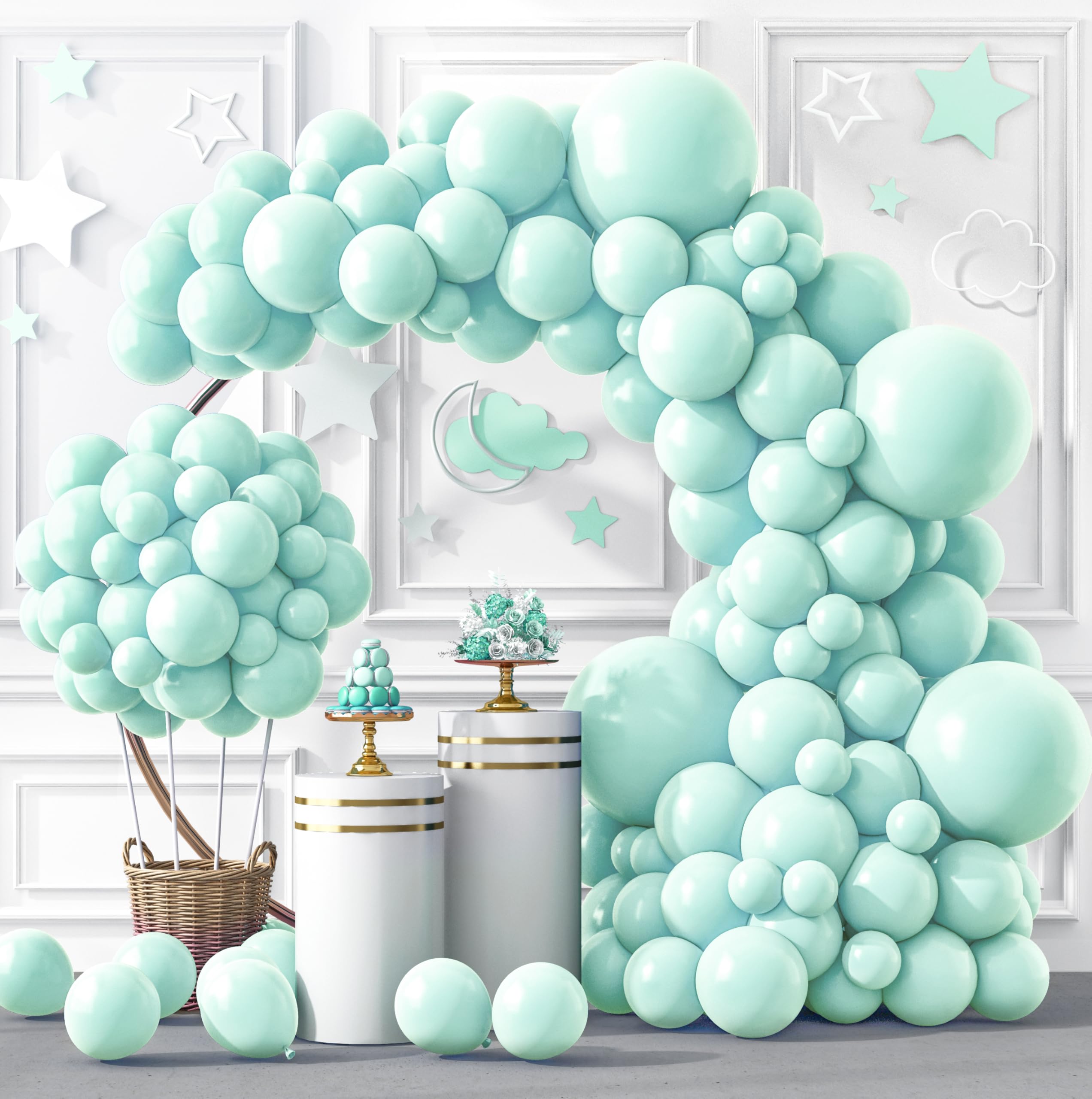 RUBFAC Pink Balloons 129pcs Light Pastel Pink Balloon Different Sizes 18 12 10 5 Inch for Garland Arch Mother's Day Birthday Party Baby Shower Gender Reveal Wedding Anniversary Easter Decoration