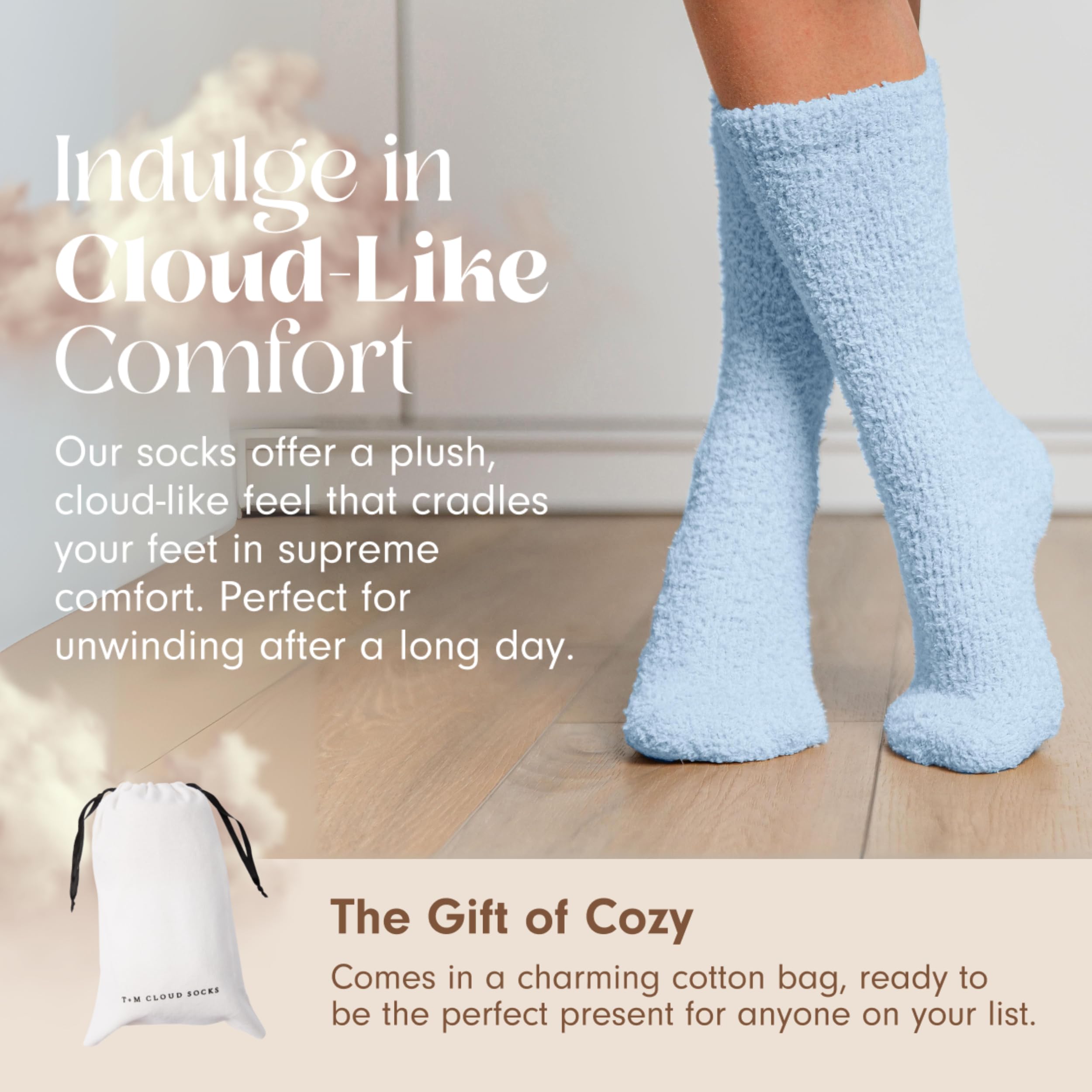 Unboxme Gifts Warm & Cozy Ultra-Luxe Cloud Sock, Gift for Women & Men - Super Soft Luxurious Fabric Sleep Socks