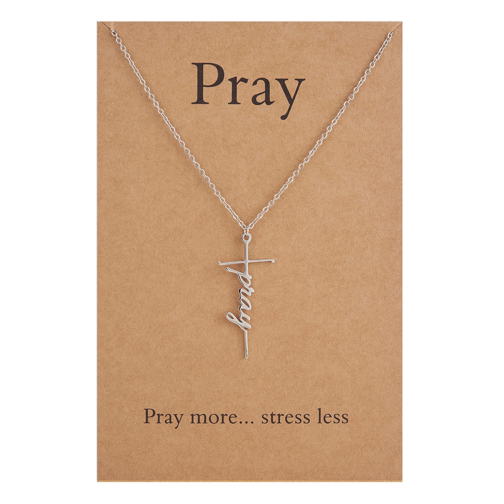 Lcherry Faith Cross Pendant Necklace for Women Religious Christian Jewelry Mother's Day Gifts for Women