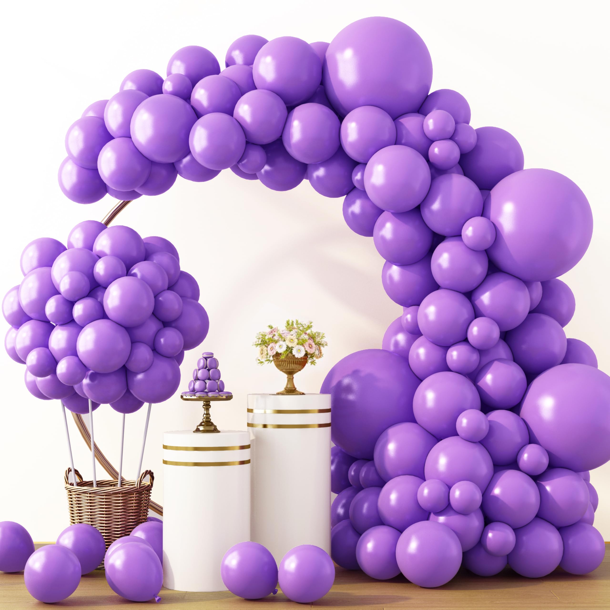 RUBFAC Pink Balloons 129pcs Light Pastel Pink Balloon Different Sizes 18 12 10 5 Inch for Garland Arch Mother's Day Birthday Party Baby Shower Gender Reveal Wedding Anniversary Easter Decoration