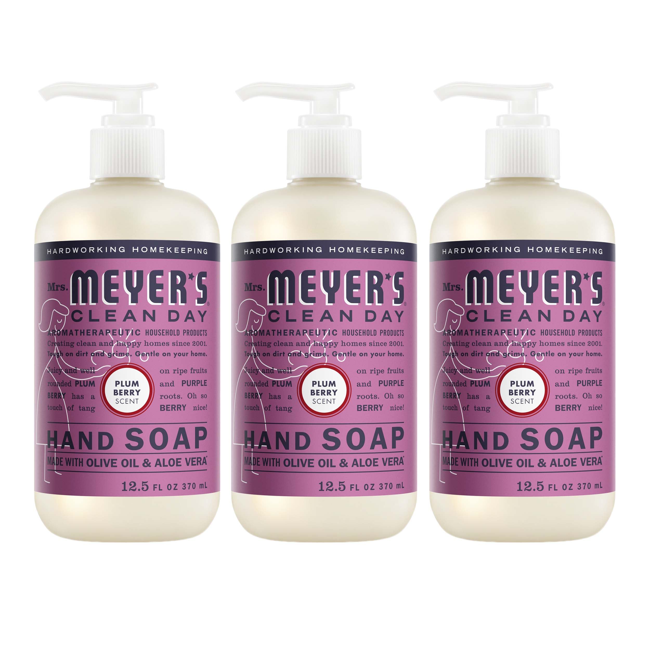 MRS. MEYER'S CLEAN DAY Hand Soap, Made with Essential Oils, Apple, 12.5 fl. oz - Pack of 3