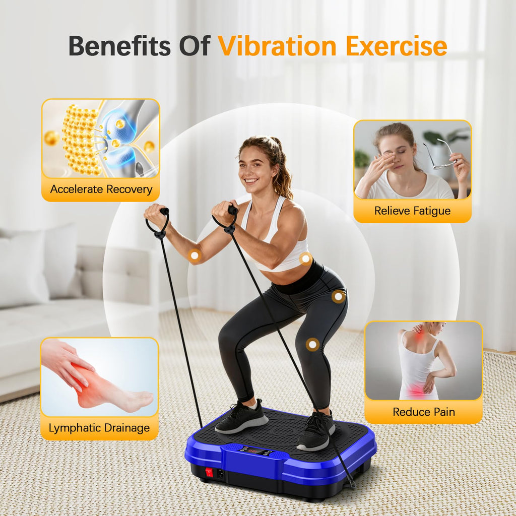 NXSCI Vibration Plate Exercise Machine,Vibrating Platform for Lymphatic Drainage with 250 Speeds,500 lbs Weight Capacity,Vibrated Plates for Weight Loss,Full Body Workout Equipment for Fitness at Home
