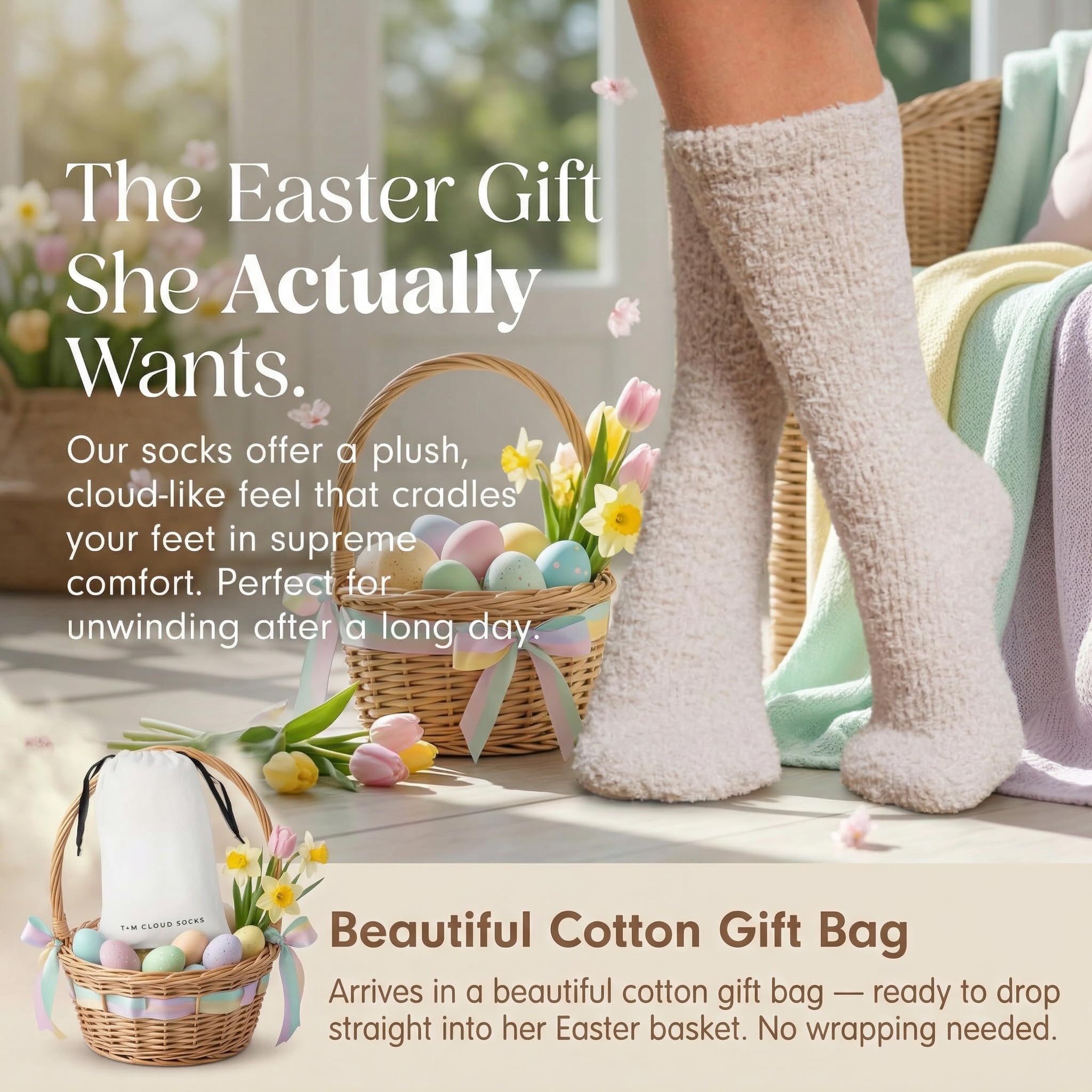 Unboxme Gifts Warm & Cozy Ultra-Luxe Cloud Sock, Gift for Women & Men - Super Soft Luxurious Fabric Sleep Socks