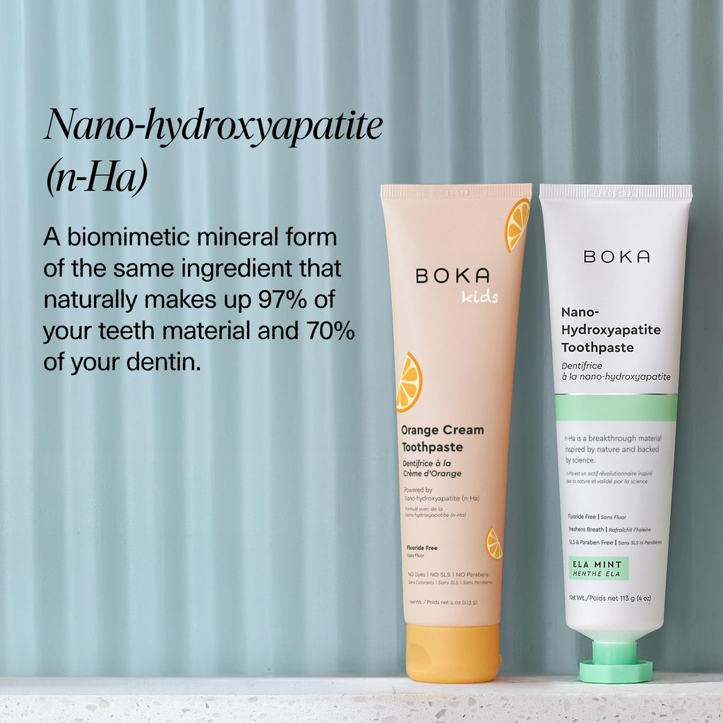 Boka Fluoride Free Toothpaste Nano Hydroxyapatite Toothpaste - Strawberry Mango Flavor, 1.3 oz 2pk US Manufactured