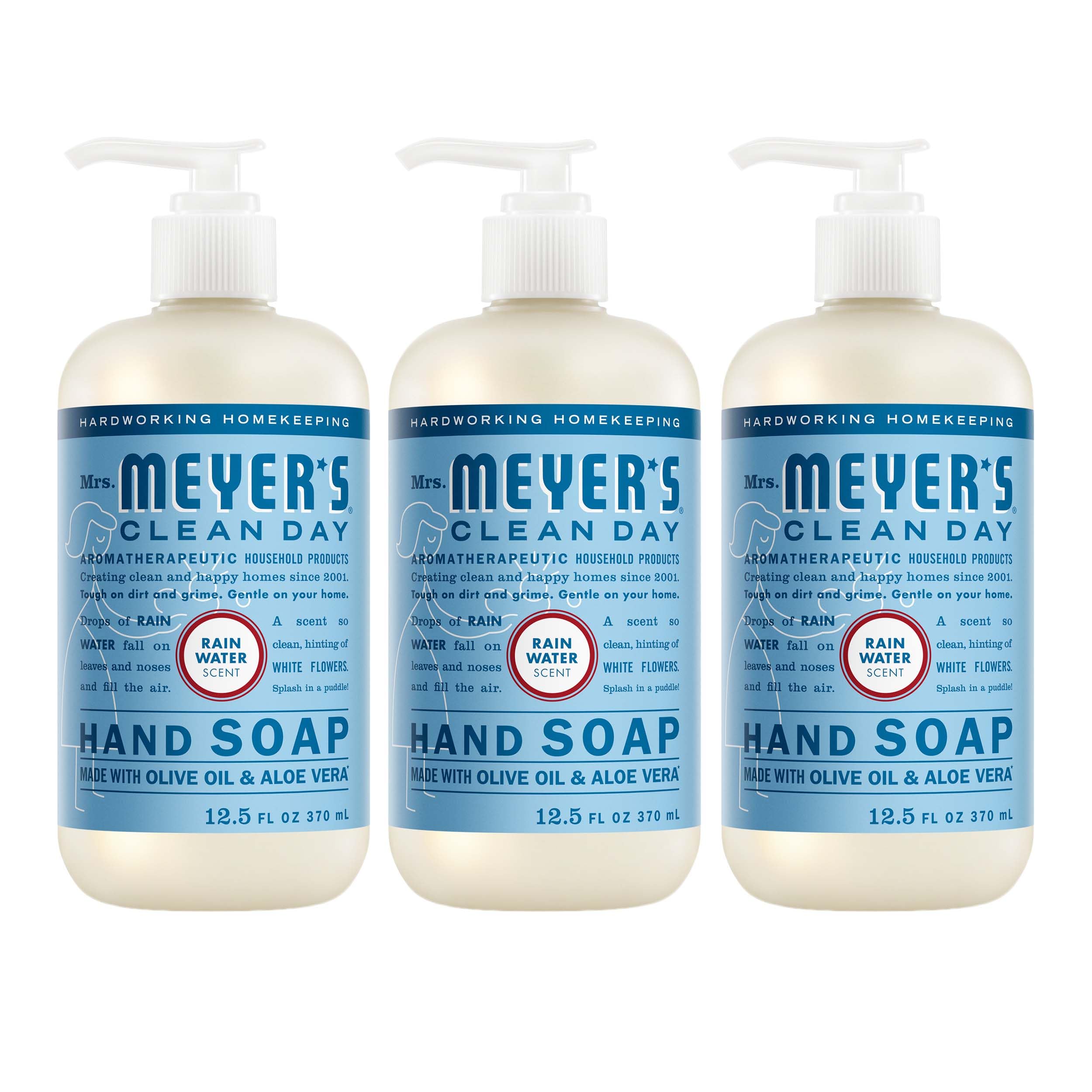 MRS. MEYER'S CLEAN DAY Hand Soap, Made with Essential Oils, Apple, 12.5 fl. oz - Pack of 3