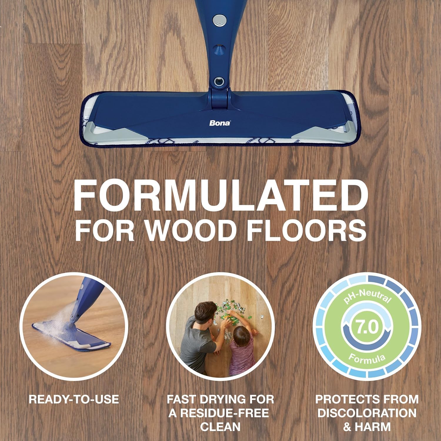 Bona® Hardwood Floor Cleaner Spray - 32 fl oz - Cedar Wood - Includes Filled Bottle + Concentrate Refill for Hardwood Floor Cleaning