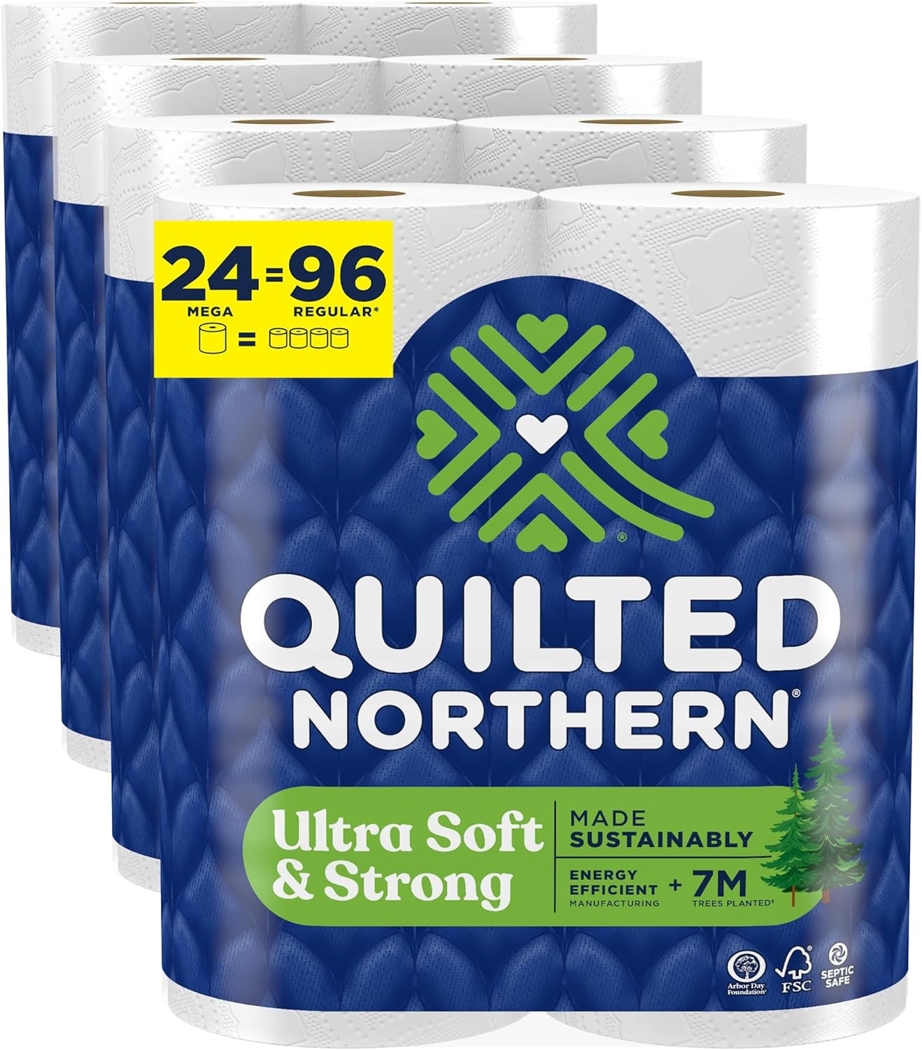 Quilted Northern Ultra Soft & Strong Toilet Paper, 48 Double Rolls, 48 = 96 Regular Rolls,12 Count (Pack of 4)