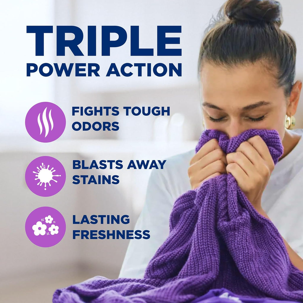 ARM & HAMMER Plus OxiClean with Odor Blasters Liquid Laundry Detergent, Laundry Odor Remover, Attacks Stains, Fresh Botanical Scent, 74 Loads, 96.2 Fl Oz