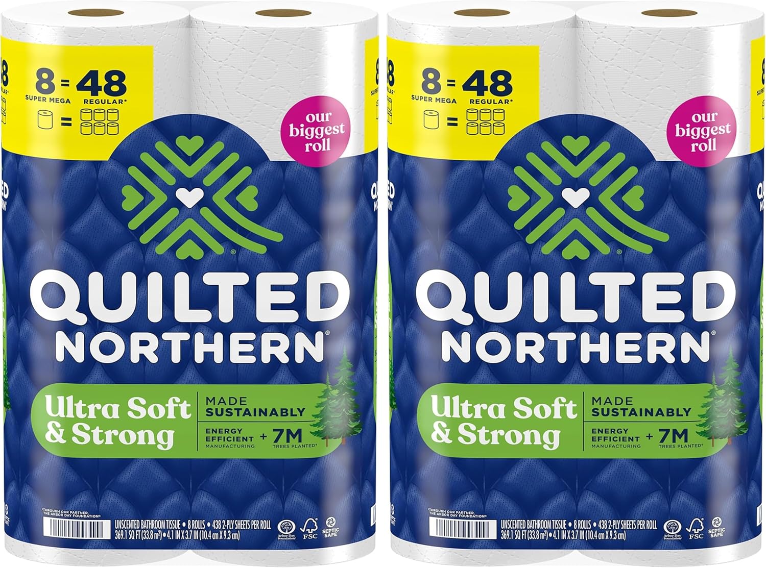 Quilted Northern Ultra Soft & Strong Toilet Paper, 48 Double Rolls, 48 = 96 Regular Rolls,12 Count (Pack of 4)