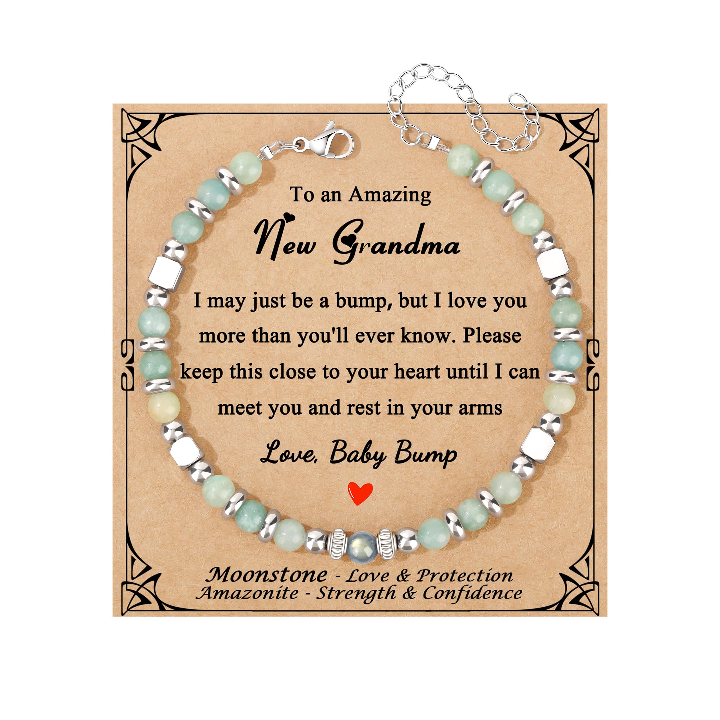 JoycuFF 𝗚𝗶𝗳𝘁𝘀 𝗳𝗼𝗿 𝗪𝗼𝗺𝗲𝗻 𝗠𝗼𝗼𝗻𝘀𝘁𝗼𝗻𝗲 𝗕𝗿𝗮𝗰𝗲𝗹𝗲𝘁 Amazonite Colorful Imperial Jasper Stainless Steel Beads Bracelets, Mothers Day Birthday Christmas Valentines Graduation Gifts