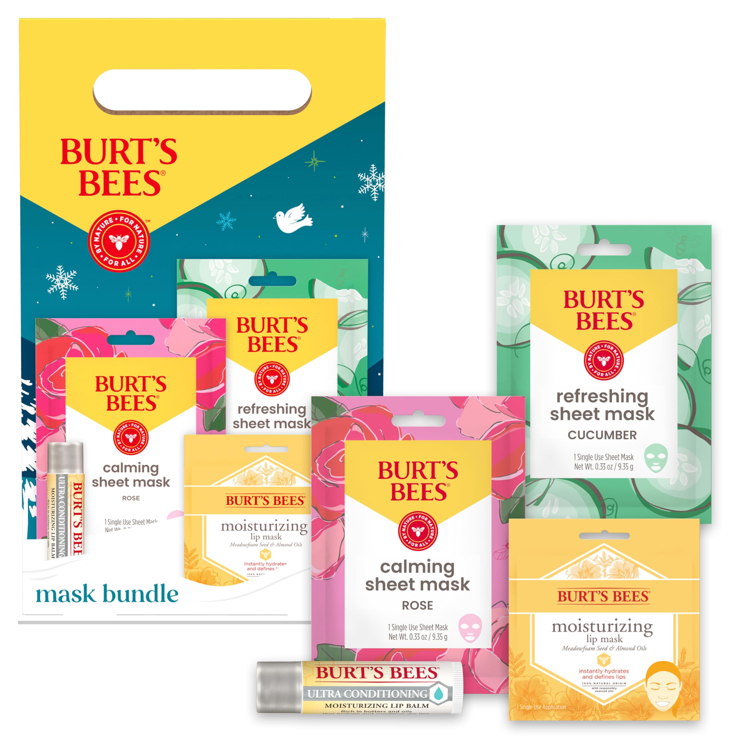 Burt's Bees Mothers Day Gifts Ideas - Classics Set, 6 Products in Giftable Tin – Cuticle Cream, Hand Salve, Lip Balm, Res-Q Ointment, Hand Repair and Foot Cream