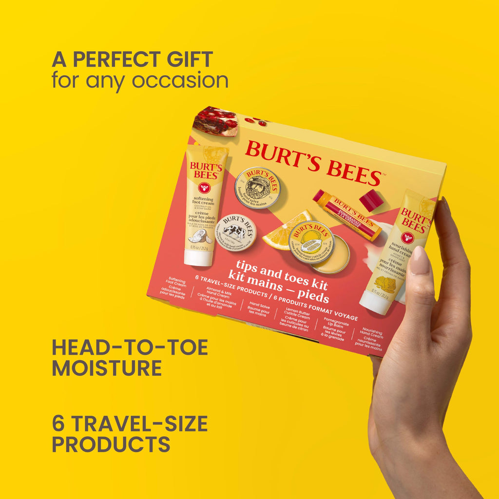 Burt's Bees Mothers Day Gifts Ideas - Classics Set, 6 Products in Giftable Tin – Cuticle Cream, Hand Salve, Lip Balm, Res-Q Ointment, Hand Repair and Foot Cream