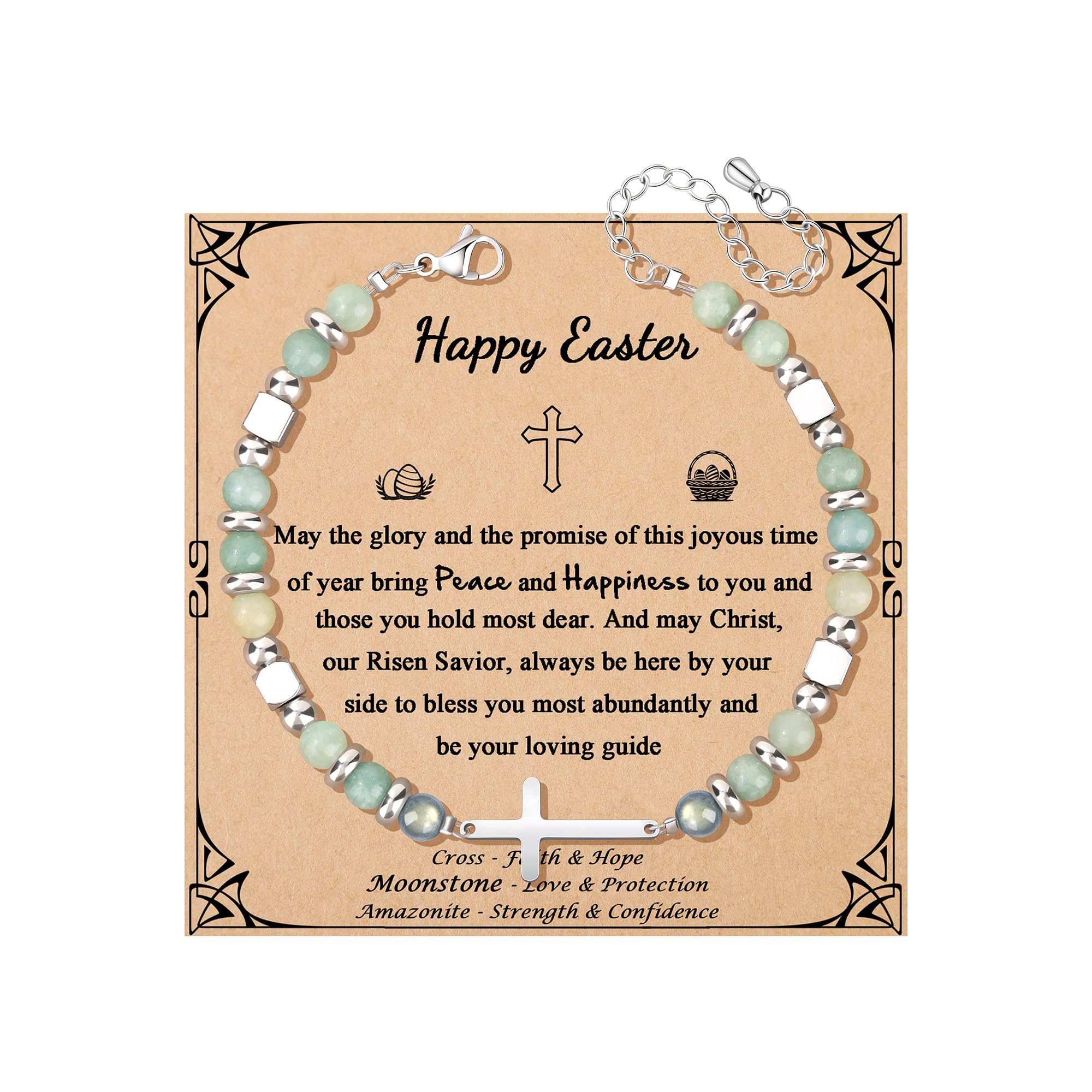 JoycuFF 𝗚𝗶𝗳𝘁𝘀 𝗳𝗼𝗿 𝗪𝗼𝗺𝗲𝗻 𝗠𝗼𝗼𝗻𝘀𝘁𝗼𝗻𝗲 𝗕𝗿𝗮𝗰𝗲𝗹𝗲𝘁 Amazonite Colorful Imperial Jasper Stainless Steel Beads Bracelets, Mothers Day Birthday Christmas Valentines Graduation Gifts
