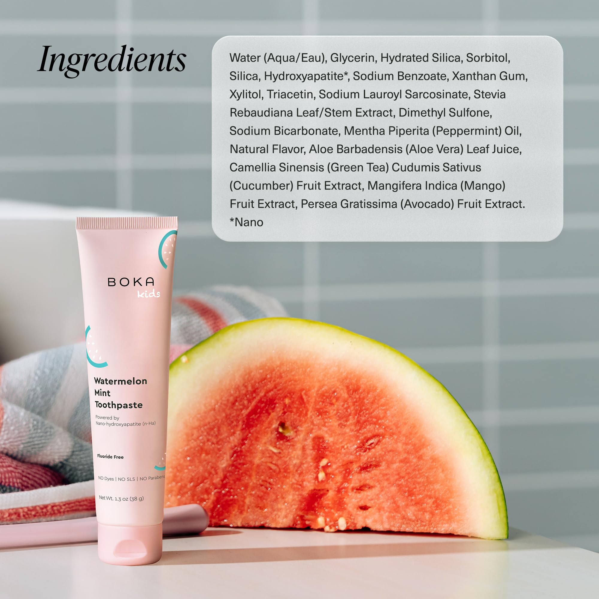 Boka Fluoride Free Toothpaste Nano Hydroxyapatite Toothpaste - Strawberry Mango Flavor, 1.3 oz 2pk US Manufactured