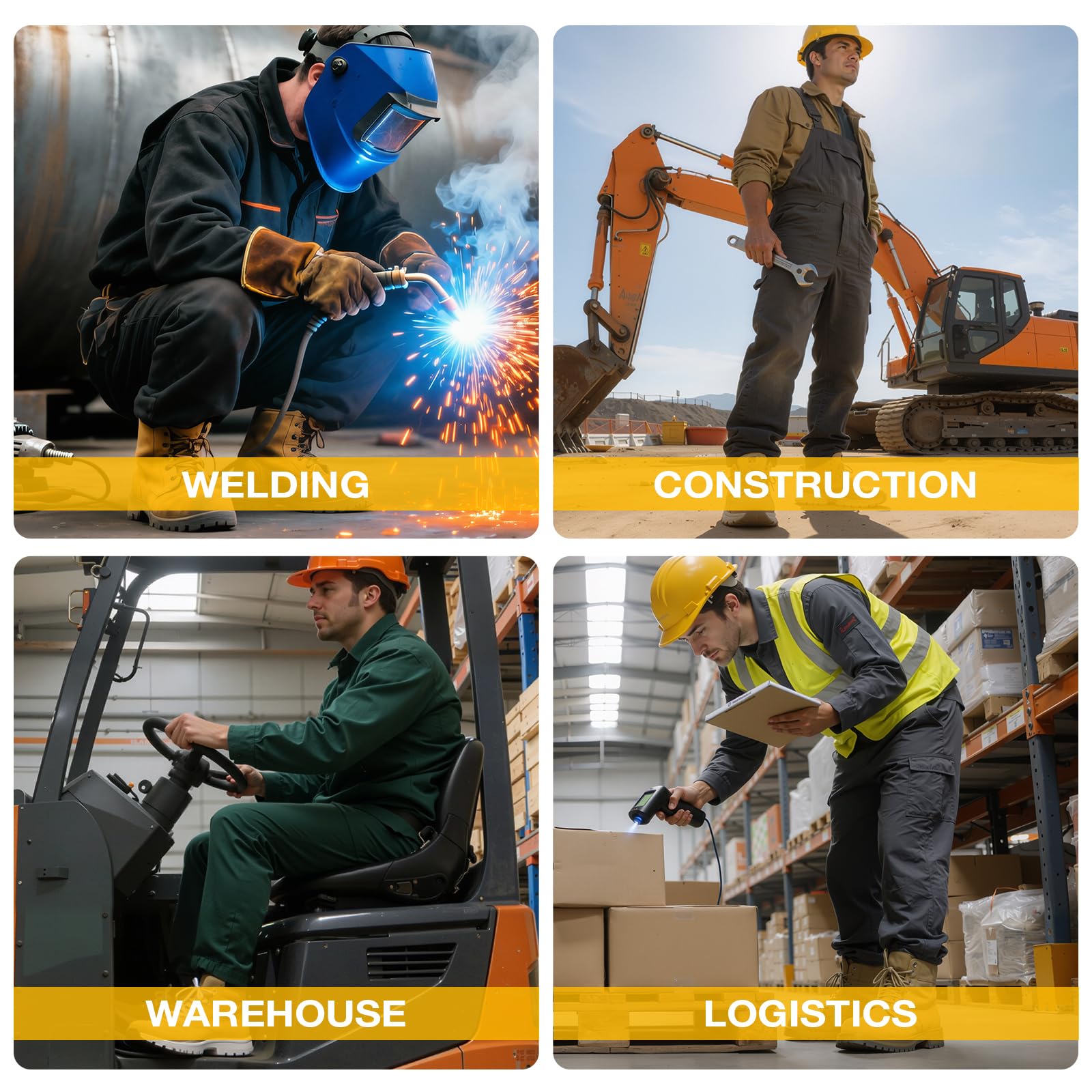 GLANOUDUN Welding Work Boots for Men Slip on Steel Toe Shoes for Men Indestructible Steel Toe Boots Welder Men's Working Shoes Fireproof Safety Footwear for Construction Men's Work & Safety Footwear