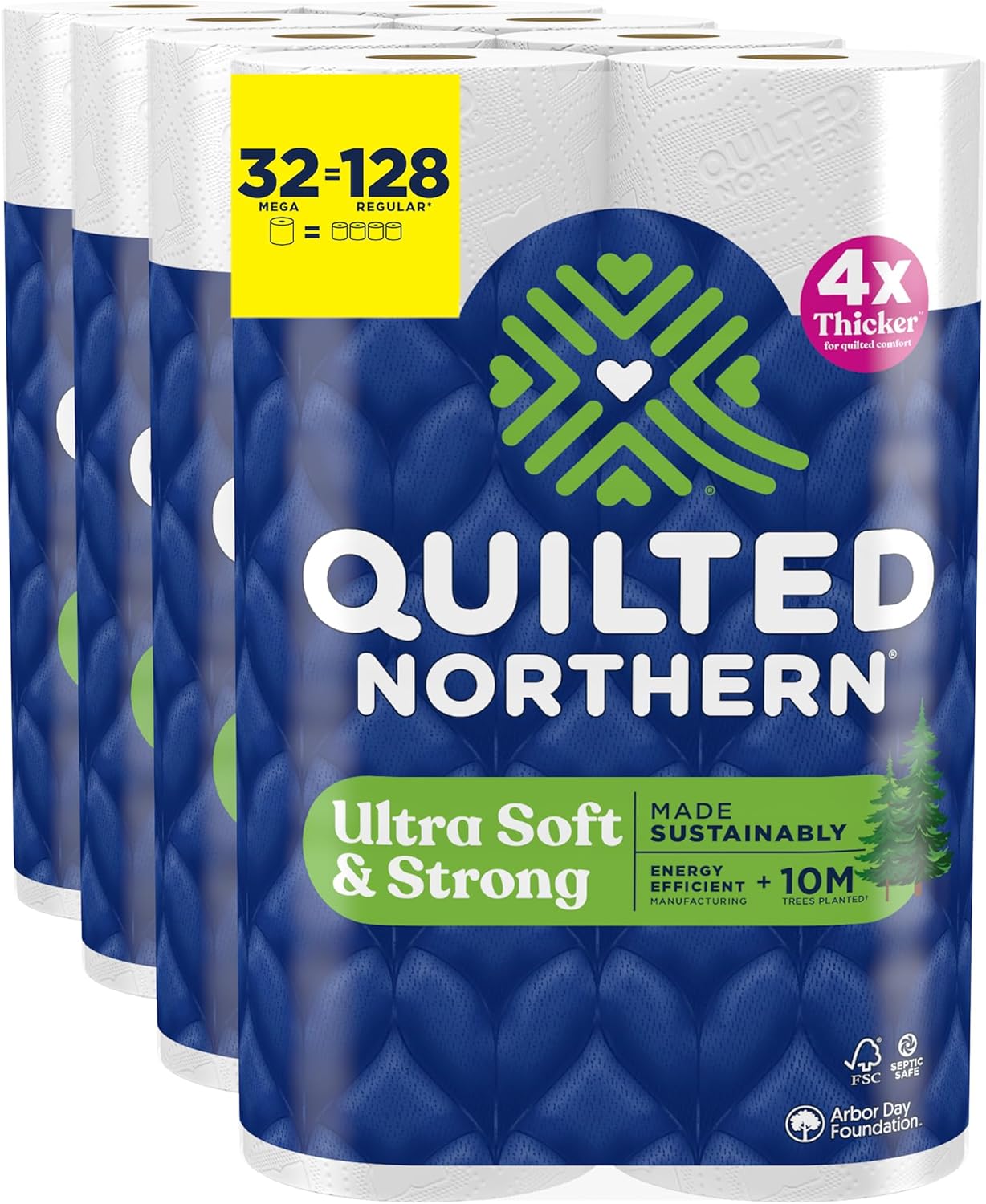 Quilted Northern Ultra Soft & Strong Toilet Paper, 48 Double Rolls, 48 = 96 Regular Rolls,12 Count (Pack of 4)