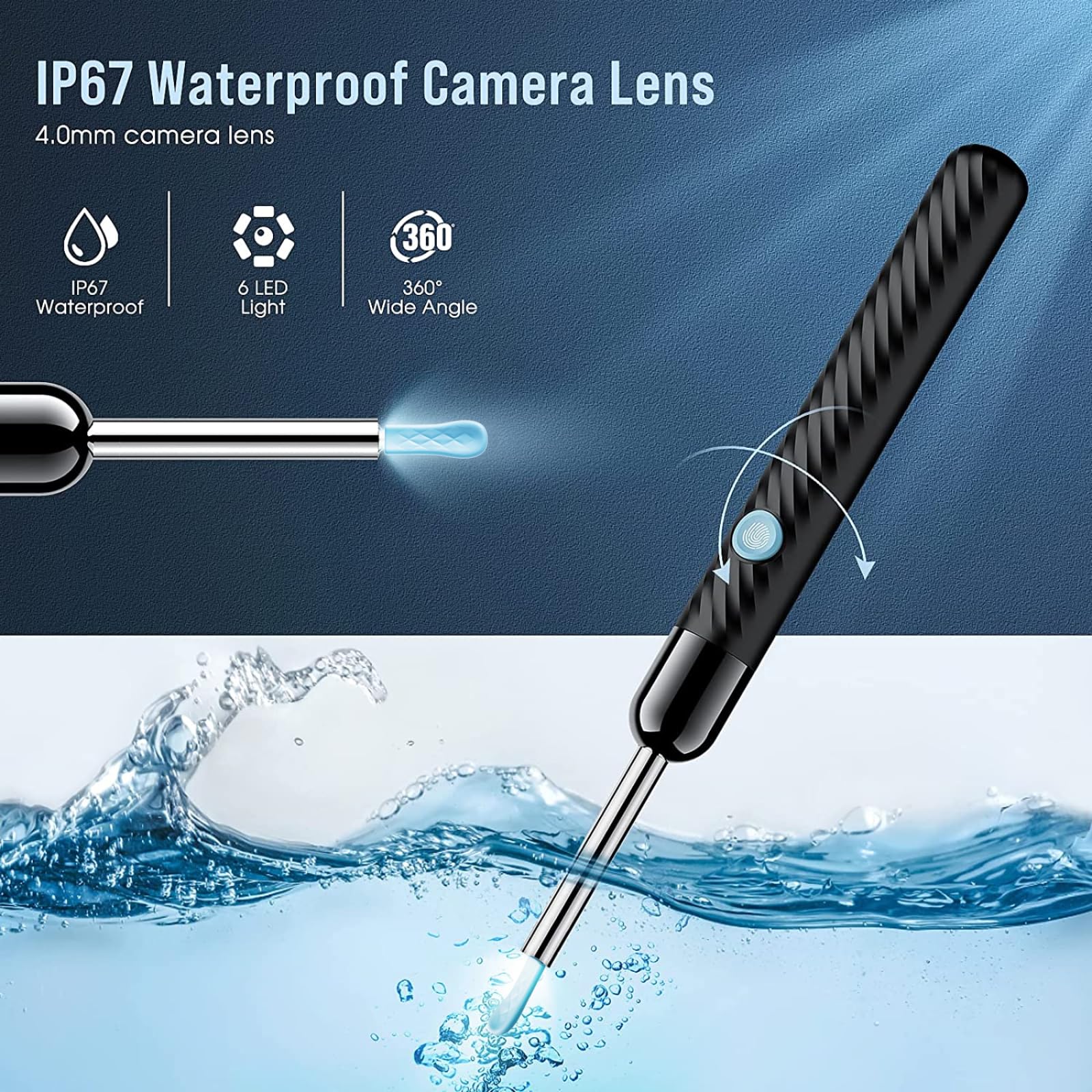 LEIPUT Ear Wax Removal - Earwax Remover Tool with 8 Pcs Ear Set - Ear Canal Cleaner with 1080P Camera - FSA HSA Eligible - Ear Cleaning Kit with 6 Ear Spoon - Ear Camera for iOS & Android (Black)