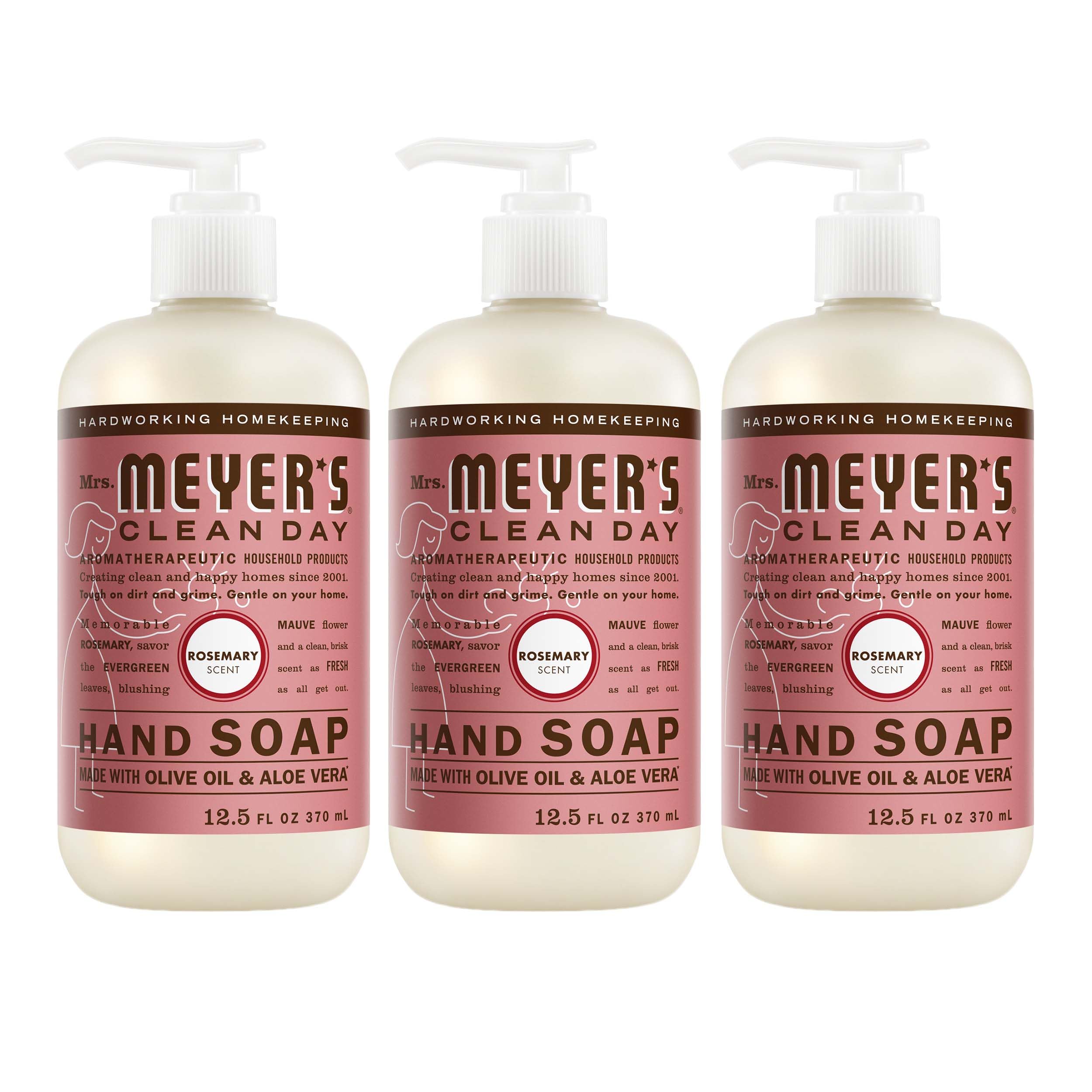MRS. MEYER'S CLEAN DAY Hand Soap, Made with Essential Oils, Apple, 12.5 fl. oz - Pack of 3