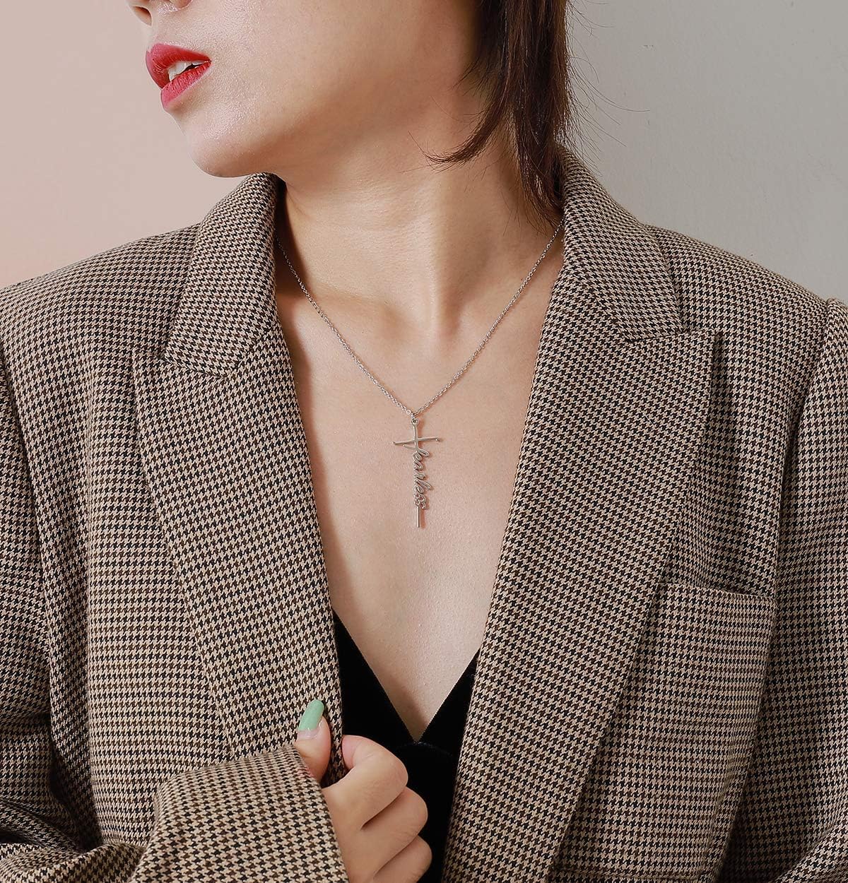Lcherry Faith Cross Pendant Necklace for Women Religious Christian Jewelry Mother's Day Gifts for Women