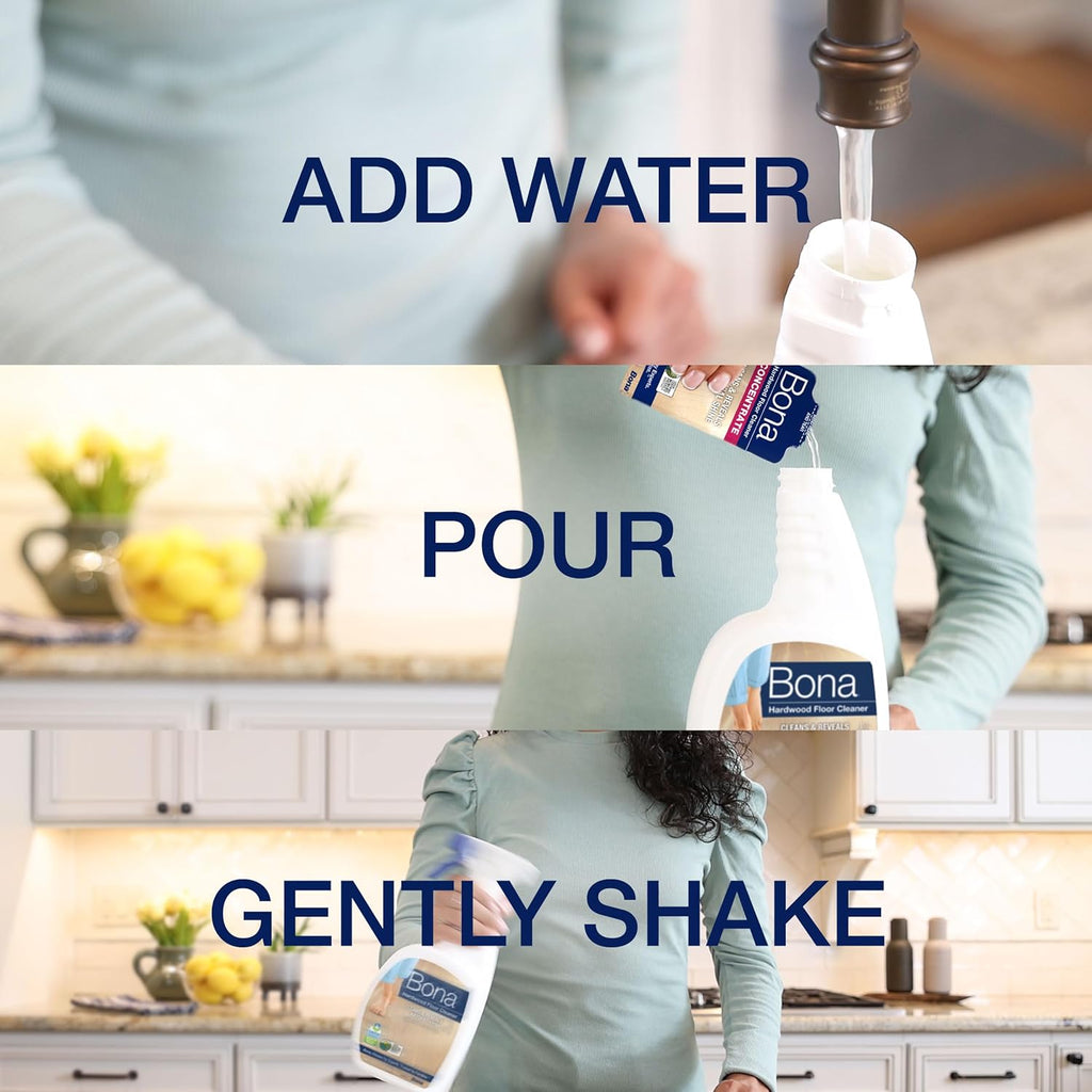 Bona® Hardwood Floor Cleaner Spray - 32 fl oz - Cedar Wood - Includes Filled Bottle + Concentrate Refill for Hardwood Floor Cleaning