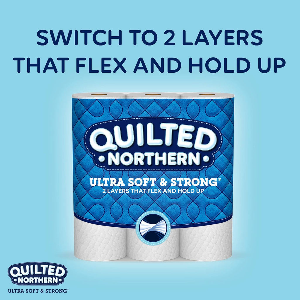 Quilted Northern Ultra Soft & Strong Toilet Paper, 48 Double Rolls, 48 = 96 Regular Rolls,12 Count (Pack of 4)