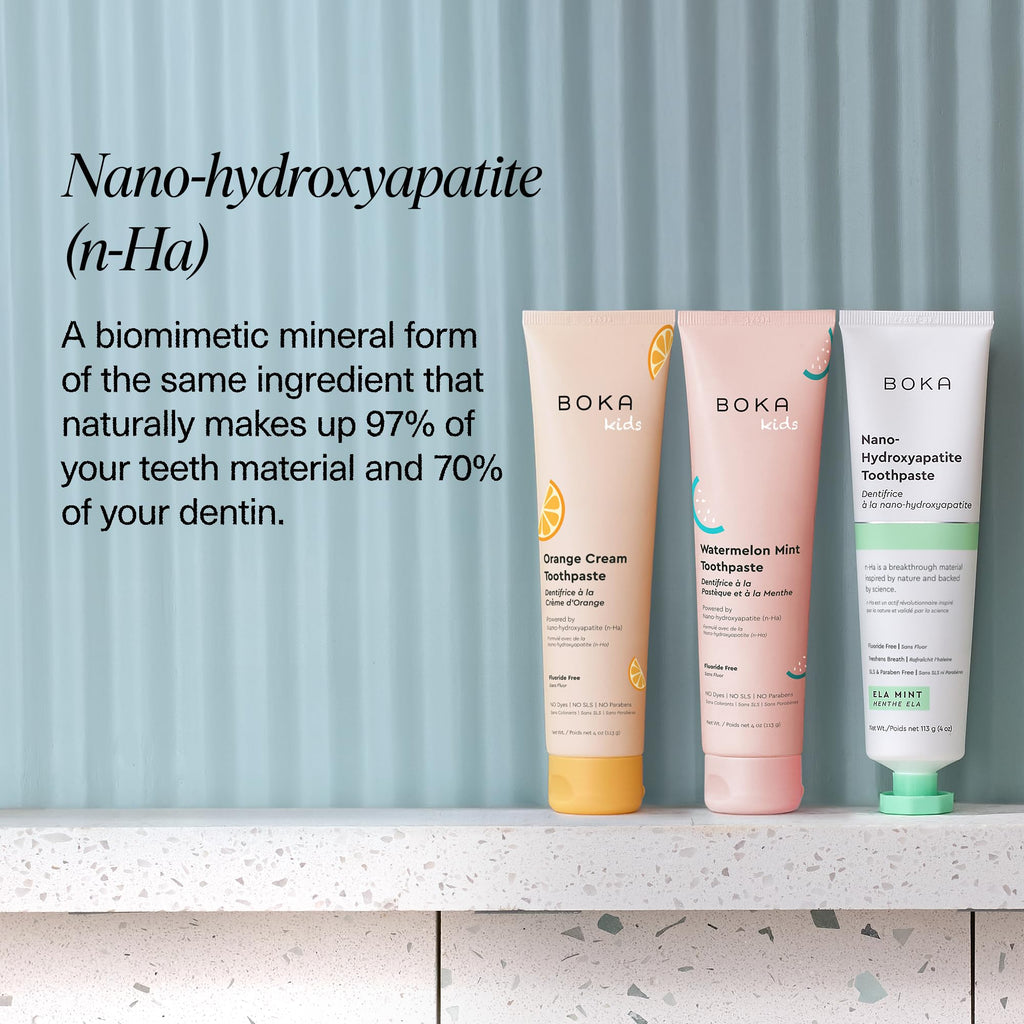 Boka Fluoride Free Toothpaste Nano Hydroxyapatite Toothpaste - Strawberry Mango Flavor, 1.3 oz 2pk US Manufactured