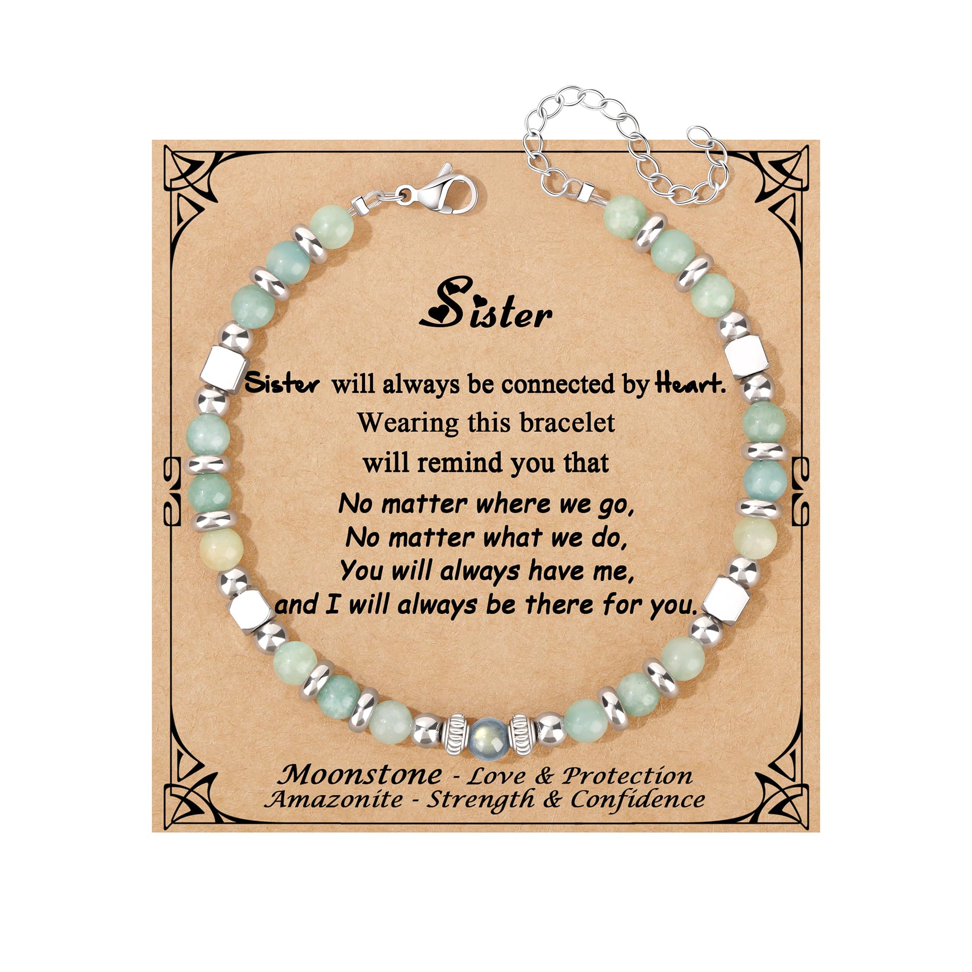 JoycuFF 𝗚𝗶𝗳𝘁𝘀 𝗳𝗼𝗿 𝗪𝗼𝗺𝗲𝗻 𝗠𝗼𝗼𝗻𝘀𝘁𝗼𝗻𝗲 𝗕𝗿𝗮𝗰𝗲𝗹𝗲𝘁 Amazonite Colorful Imperial Jasper Stainless Steel Beads Bracelets, Mothers Day Birthday Christmas Valentines Graduation Gifts