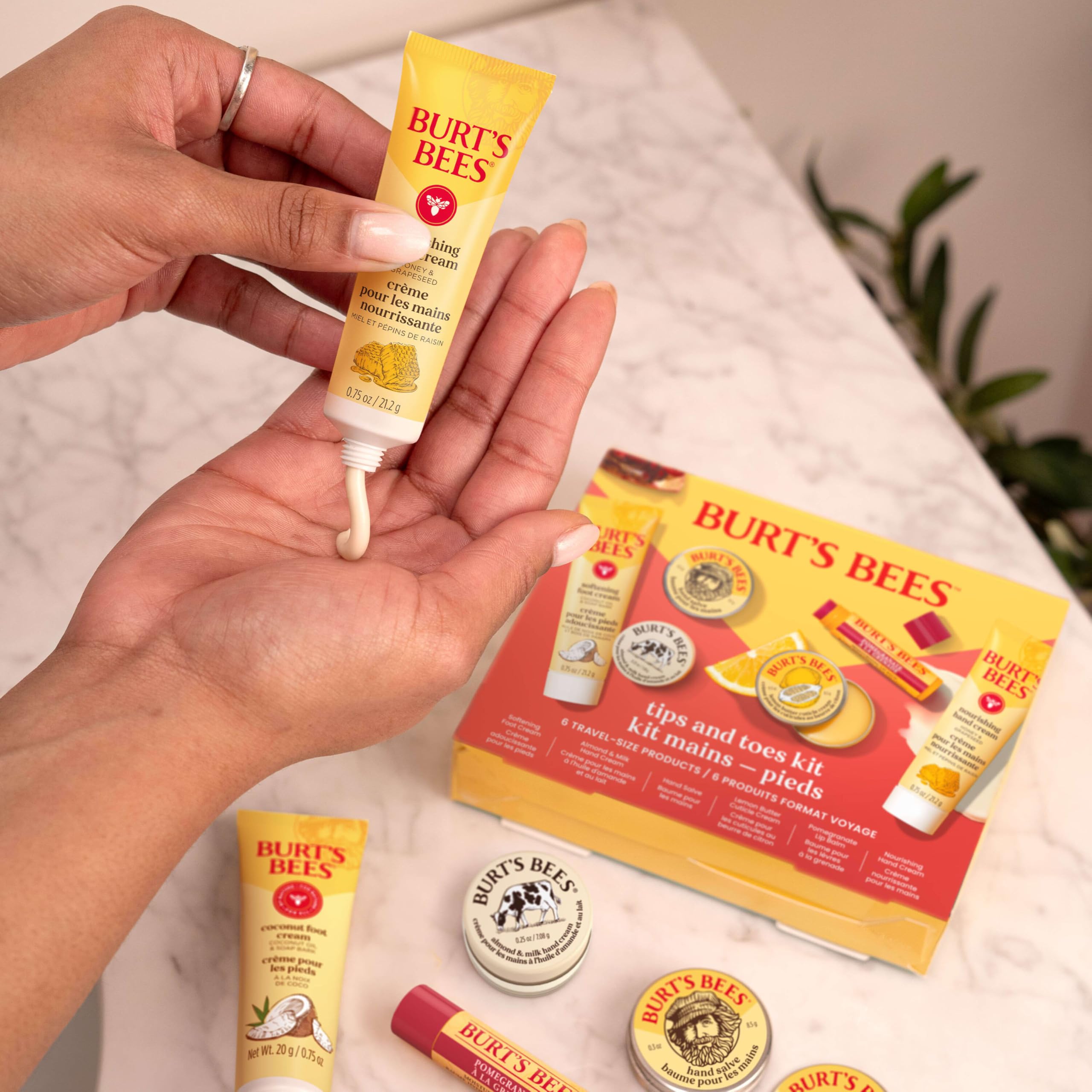 Burt's Bees Mothers Day Gifts Ideas - Classics Set, 6 Products in Giftable Tin – Cuticle Cream, Hand Salve, Lip Balm, Res-Q Ointment, Hand Repair and Foot Cream